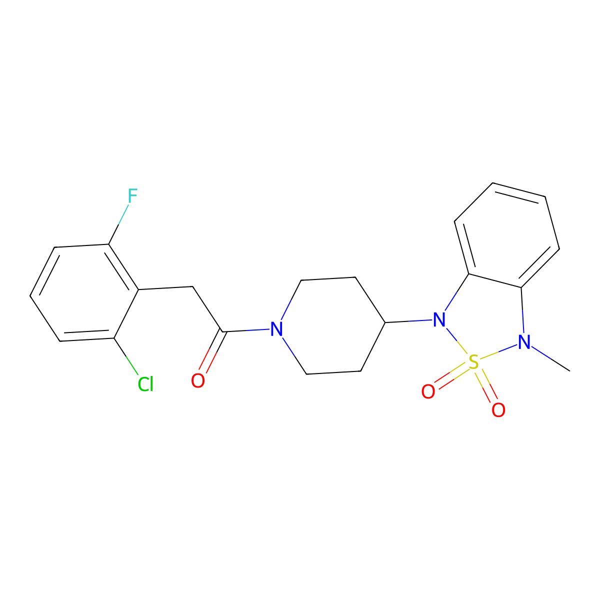 2-(2-chloro-6-fluorophenyl)-1-(4-(3-methyl-2,2-dioxidobenzo[c][1,2,5]thiadiazol-1(3H)-yl)piperidin-1-yl)ethanone molecular structure, CAS 2034416-69-6