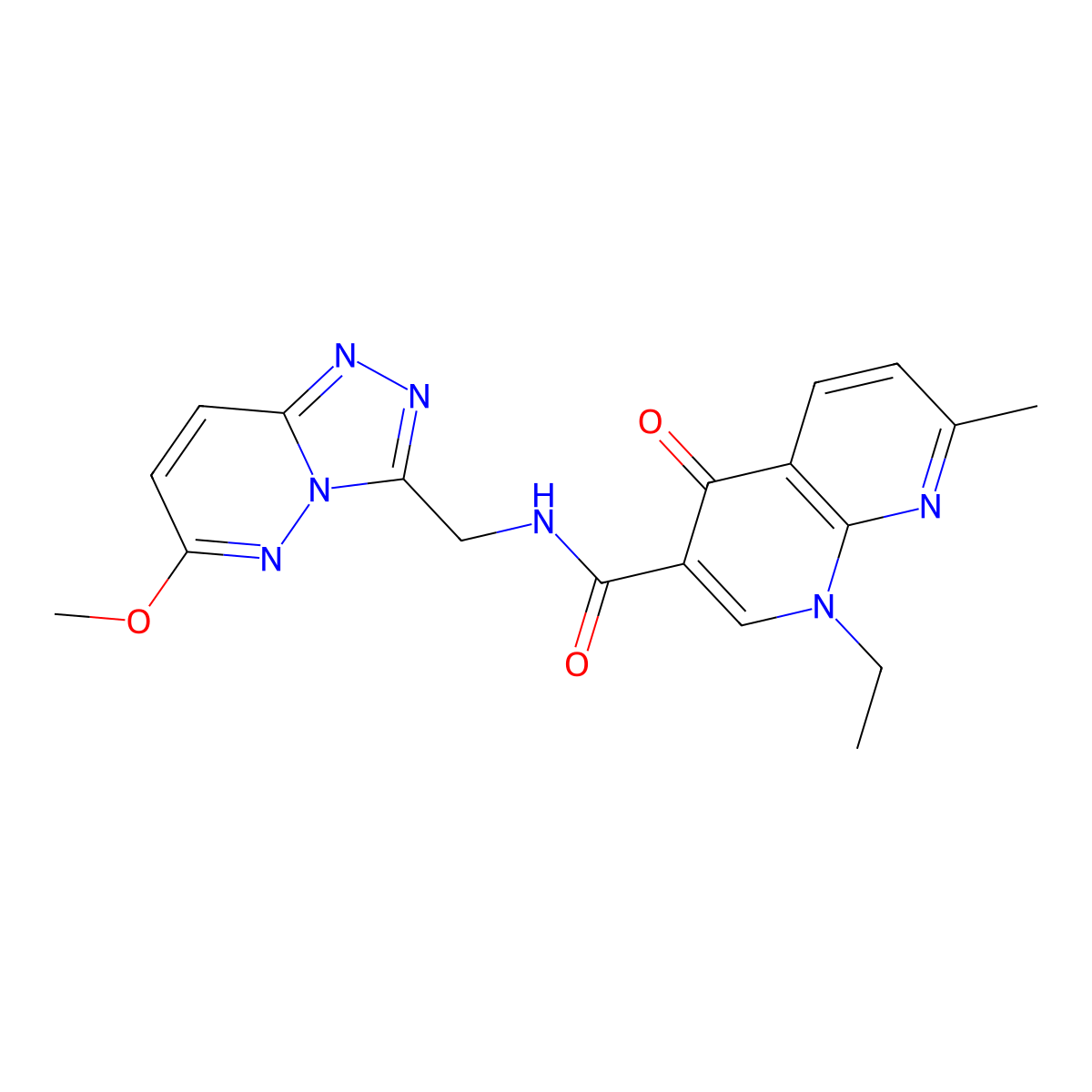 1-ethyl-N-((6-methoxy-[1,2,4]triazolo[4,3-b]pyridazin-3-yl)methyl)-7-methyl-4-oxo-1,4-dihydro-1,8-naphthyridine-3-carboxamide molecular structure, CAS 2034416-74-3