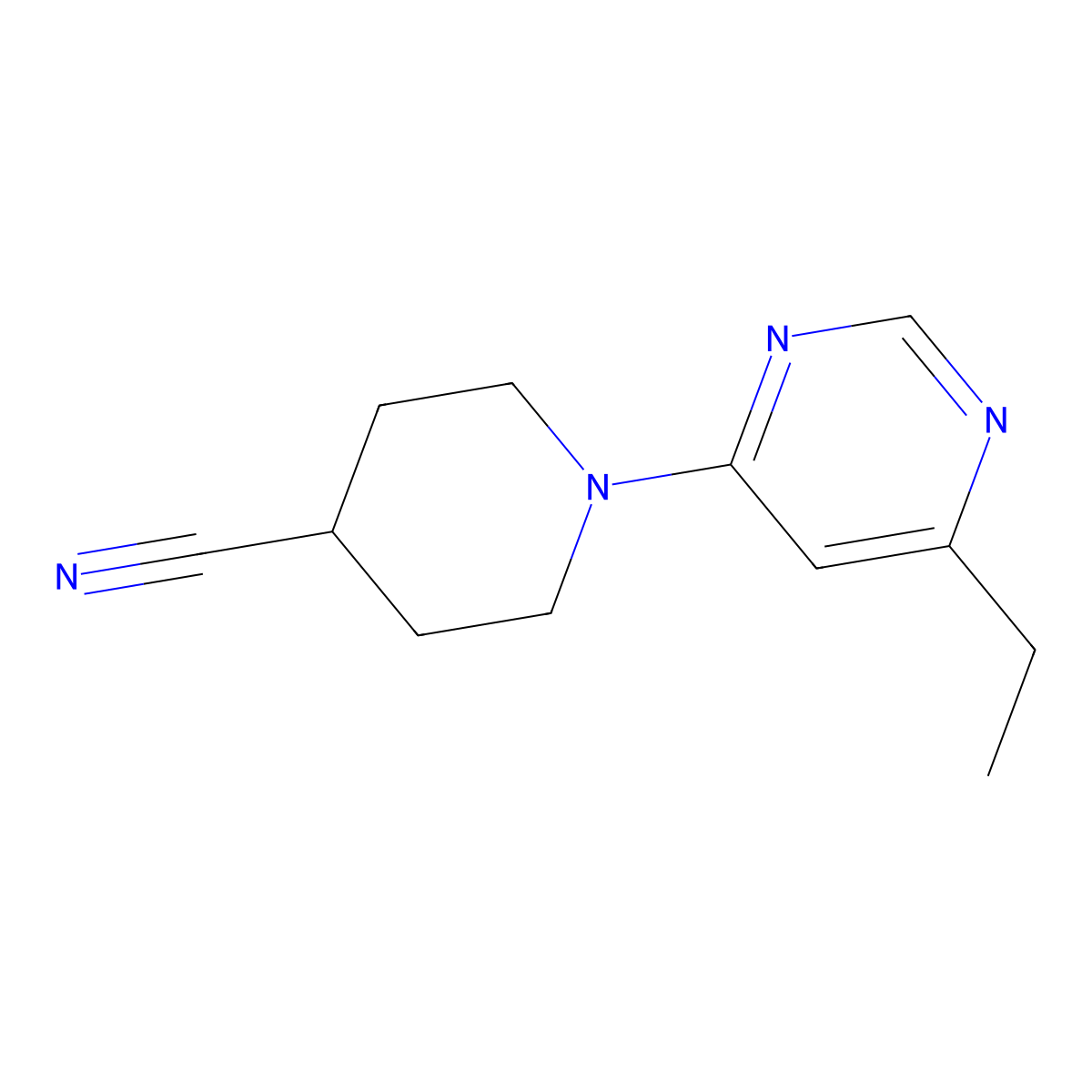 1-(6-Ethylpyrimidin-4-yl)piperidine-4-carbonitrile molecular structure, CAS 2034416-79-8