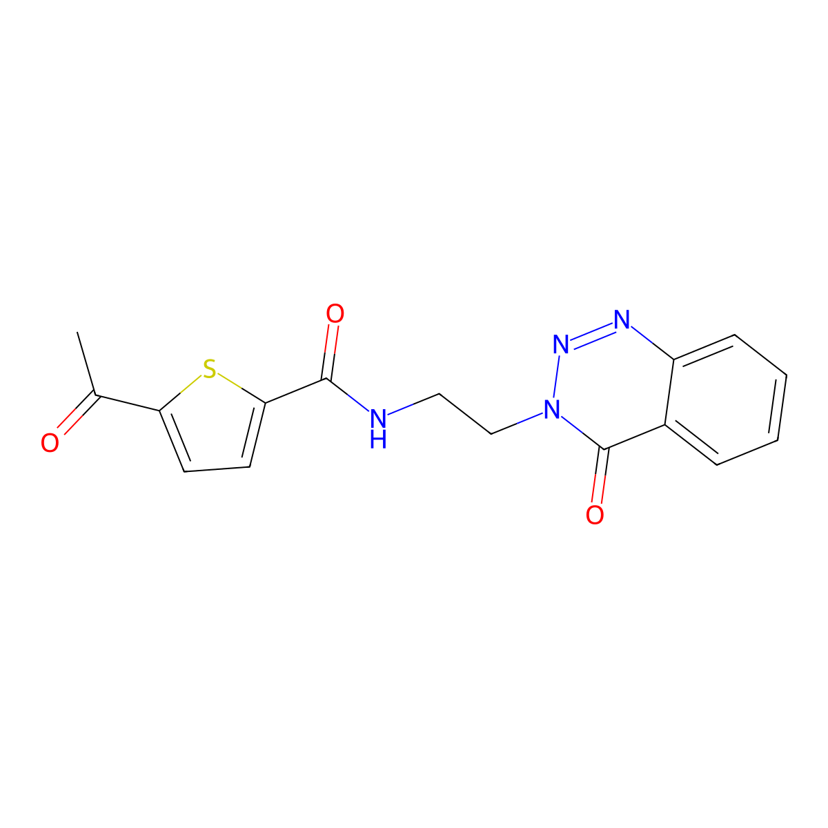 5-acetyl-N-(2-(4-oxobenzo[d][1,2,3]triazin-3(4H)-yl)ethyl)thiophene-2-carboxamide molecular structure, CAS 2034416-81-2