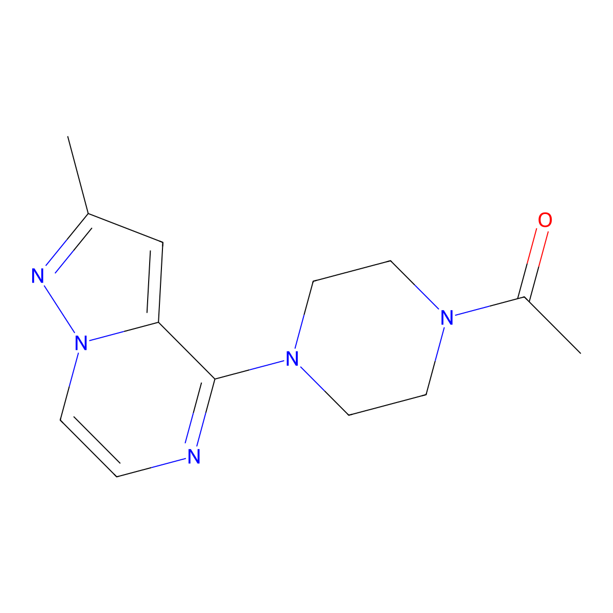 1-(4-(2-Methylpyrazolo[1,5-a]pyrazin-4-yl)piperazin-1-yl)ethanone molecular structure, CAS 2034416-89-0