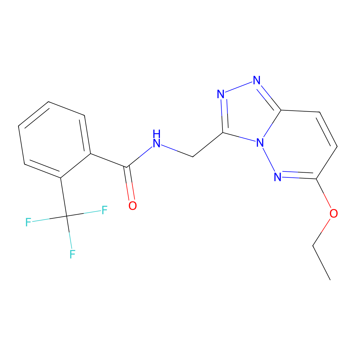 N-((6-ethoxy-[1,2,4]triazolo[4,3-b]pyridazin-3-yl)methyl)-2-(trifluoromethyl)benzamide molecular structure, CAS 2034416-99-2