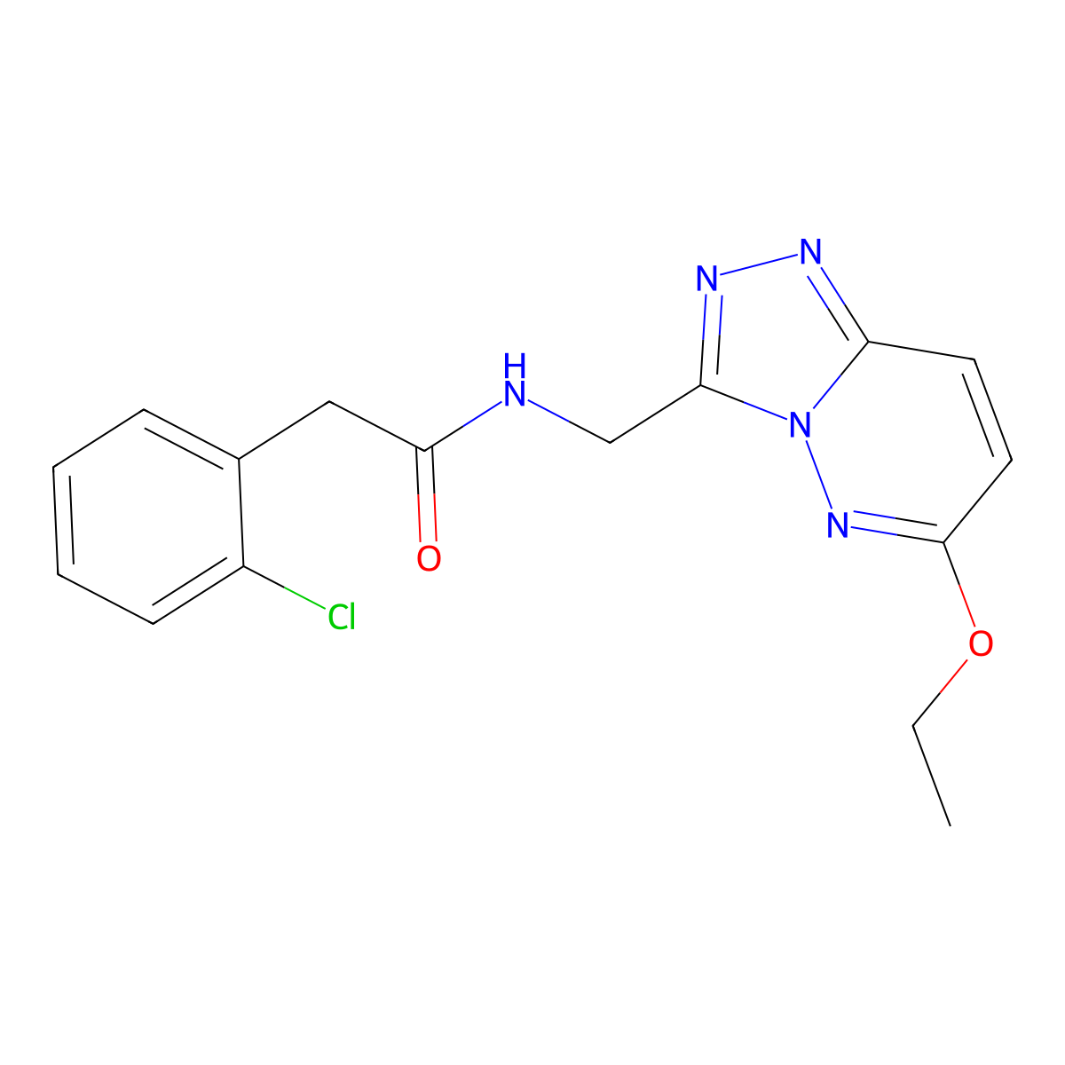 2-(2-chlorophenyl)-N-((6-ethoxy-[1,2,4]triazolo[4,3-b]pyridazin-3-yl)methyl)acetamide molecular structure, CAS 2034417-05-3