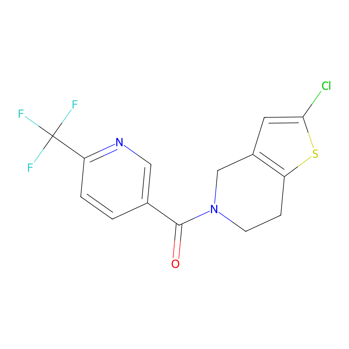 (2-chloro-6,7-dihydrothieno[3,2-c]pyridin-5(4H)-yl)(6-(trifluoromethyl)pyridin-3-yl)methanone molecular structure, CAS 2034417-06-4