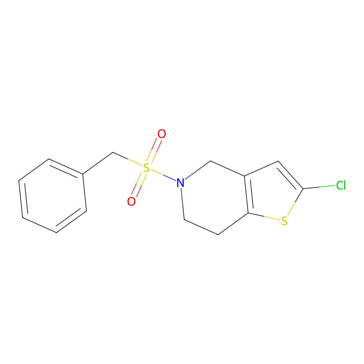 5-(Benzylsulfonyl)-2-chloro-4,5,6,7-tetrahydrothieno[3,2-c]pyridine molecular structure, CAS 2034417-11-1