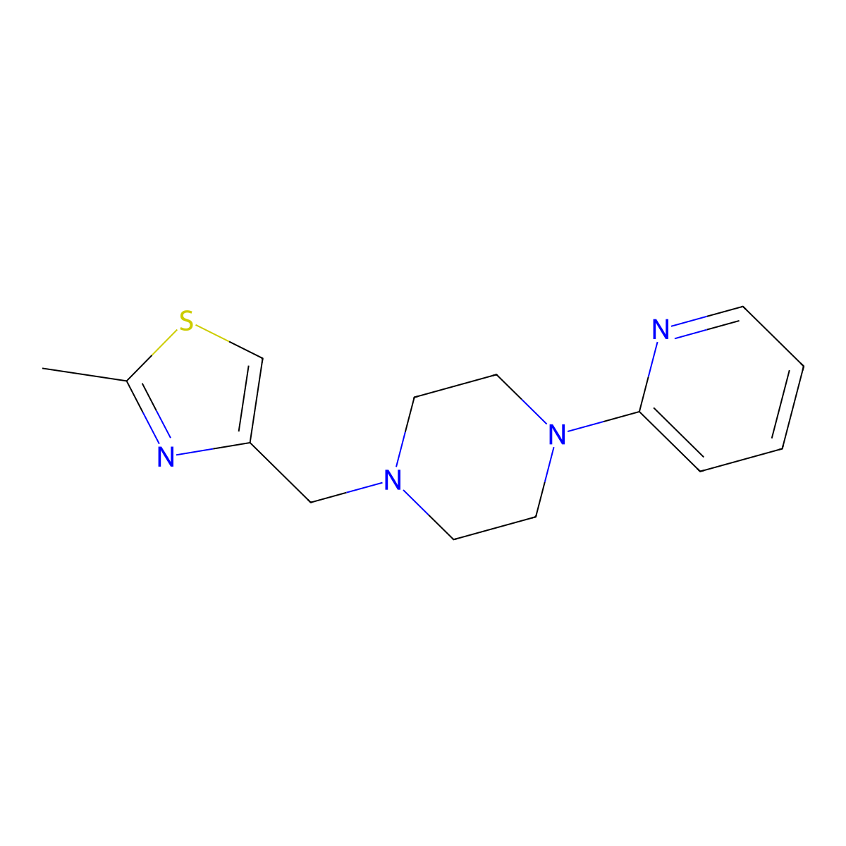 2-Methyl-4-((4-(pyridin-2-yl)piperazin-1-yl)methyl)thiazole molecular structure, CAS 2034417-25-7