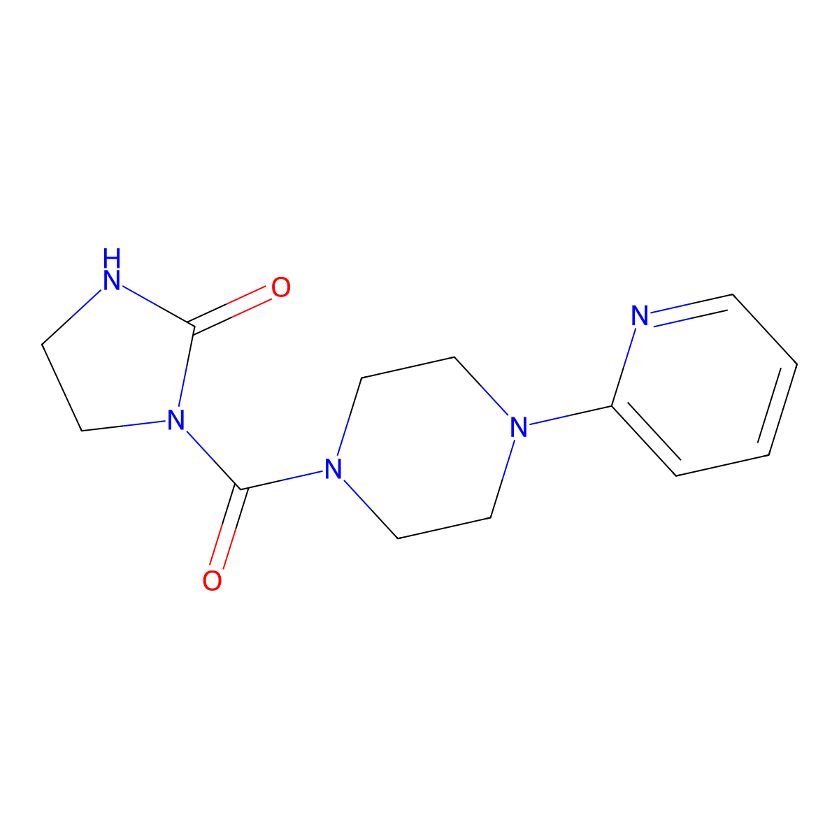 1-[4-(Pyridin-2-yl)piperazine-1-carbonyl]imidazolidin-2-one molecular structure, CAS 2034417-31-5