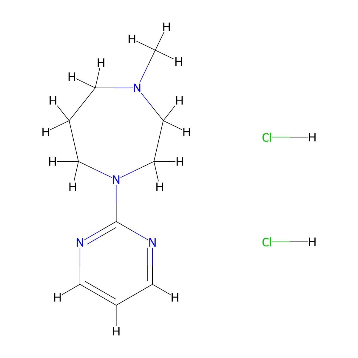 1-Methyl-4-(pyrimidin-2-yl)-1,4-diazepane dihydrochloride molecular structure, CAS 2034417-38-2