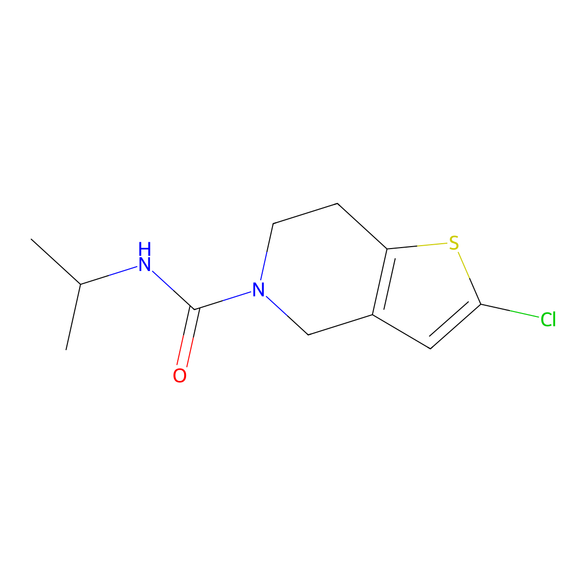 2-chloro-N-isopropyl-6,7-dihydrothieno[3,2-c]pyridine-5(4H)-carboxamide molecular structure, CAS 2034417-41-7