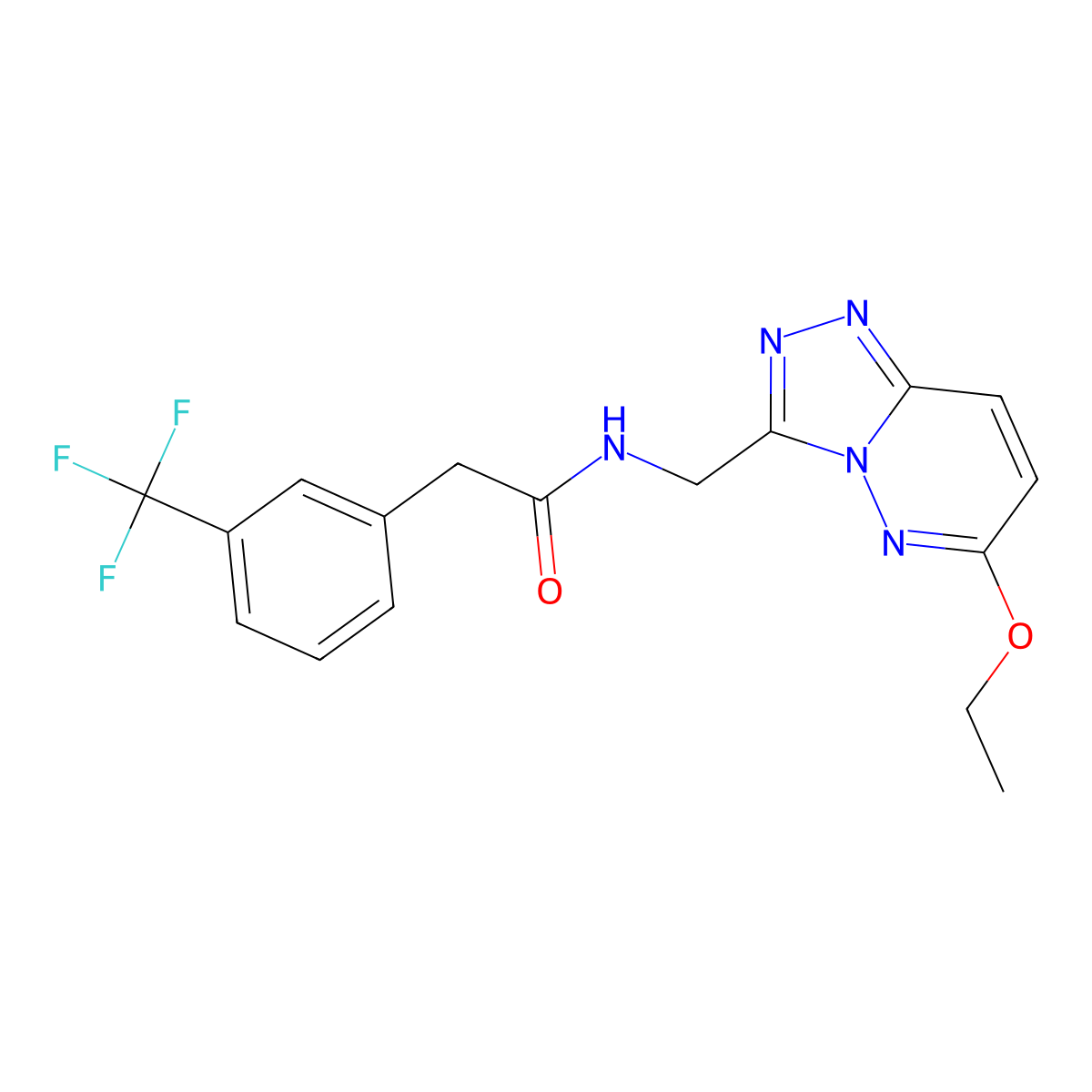 N-((6-ethoxy-[1,2,4]triazolo[4,3-b]pyridazin-3-yl)methyl)-2-(3-(trifluoromethyl)phenyl)acetamide molecular structure, CAS 2034417-42-8