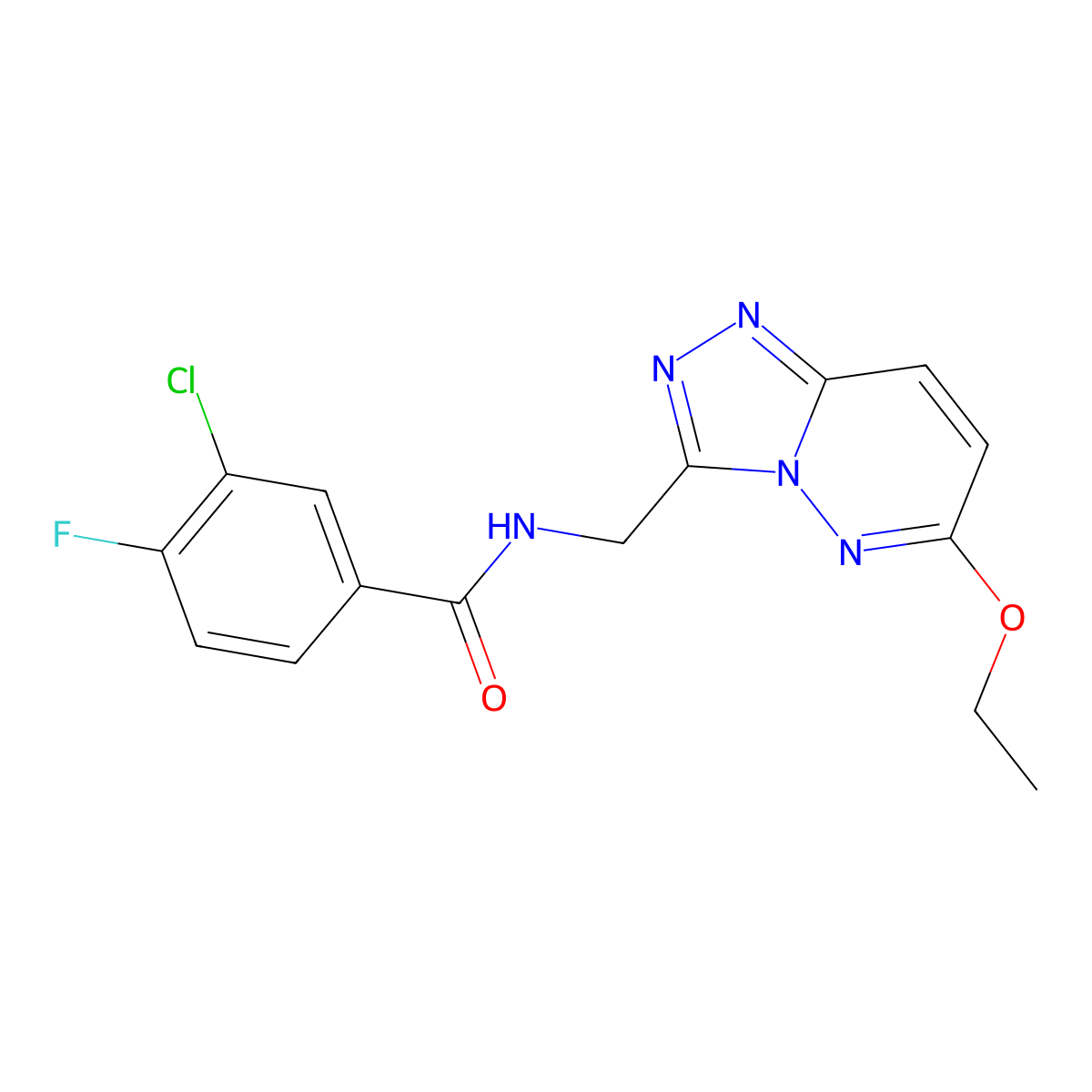 3-chloro-N-((6-ethoxy-[1,2,4]triazolo[4,3-b]pyridazin-3-yl)methyl)-4-fluorobenzamide molecular structure, CAS 2034417-60-0