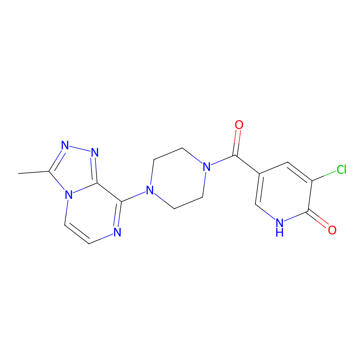 (5-Chloro-6-hydroxypyridin-3-yl)(4-(3-methyl-[1,2,4]triazolo[4,3-a]pyrazin-8-yl)piperazin-1-yl)methanone molecular structure, CAS 2034417-68-8