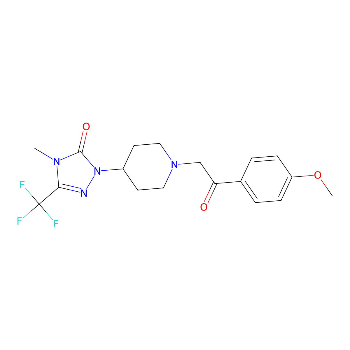 1-(1-(2-(4-methoxyphenyl)-2-oxoethyl)piperidin-4-yl)-4-methyl-3-(trifluoromethyl)-1H-1,2,4-triazol-5(4H)-one molecular structure, CAS 2034417-69-9