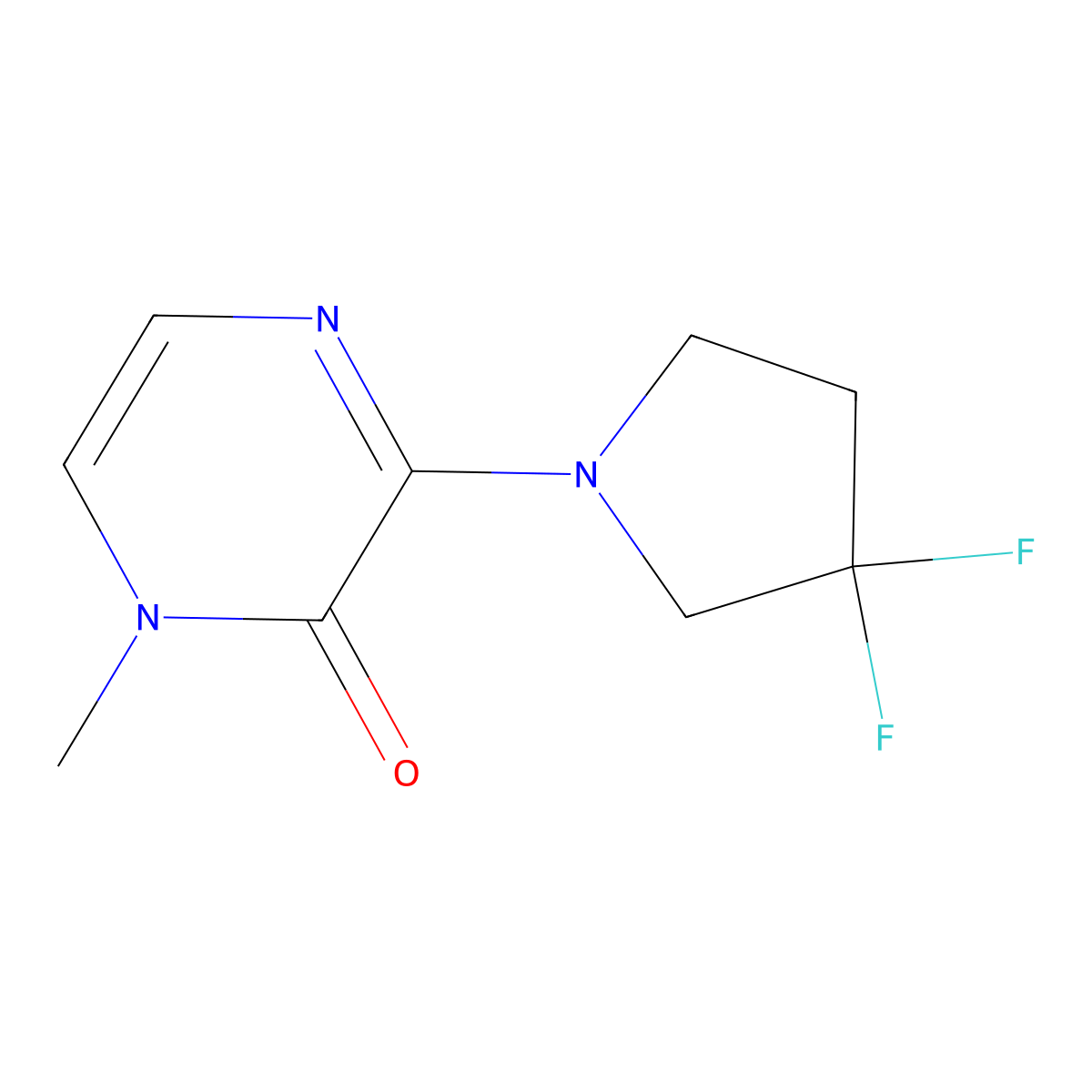 3-(3,3-difluoropyrrolidin-1-yl)-1-methylpyrazin-2(1H)-one molecular structure, CAS 2034417-87-1