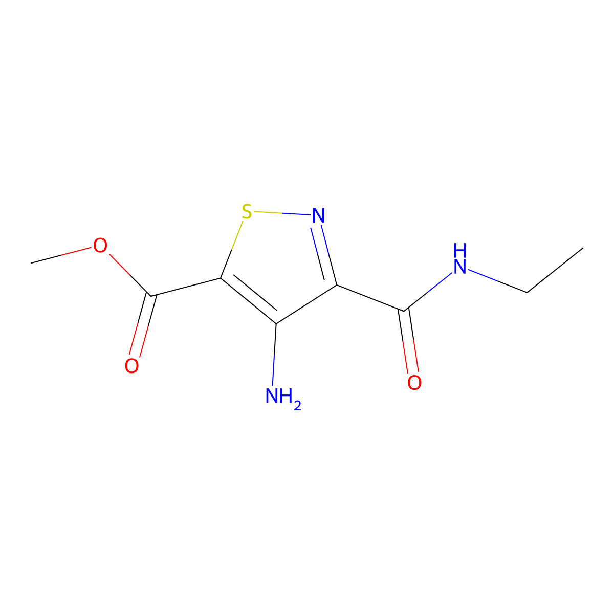 Methyl 4-amino-3-(ethylcarbamoyl)isothiazole-5-carboxylate molecular structure, CAS 2034417-90-6