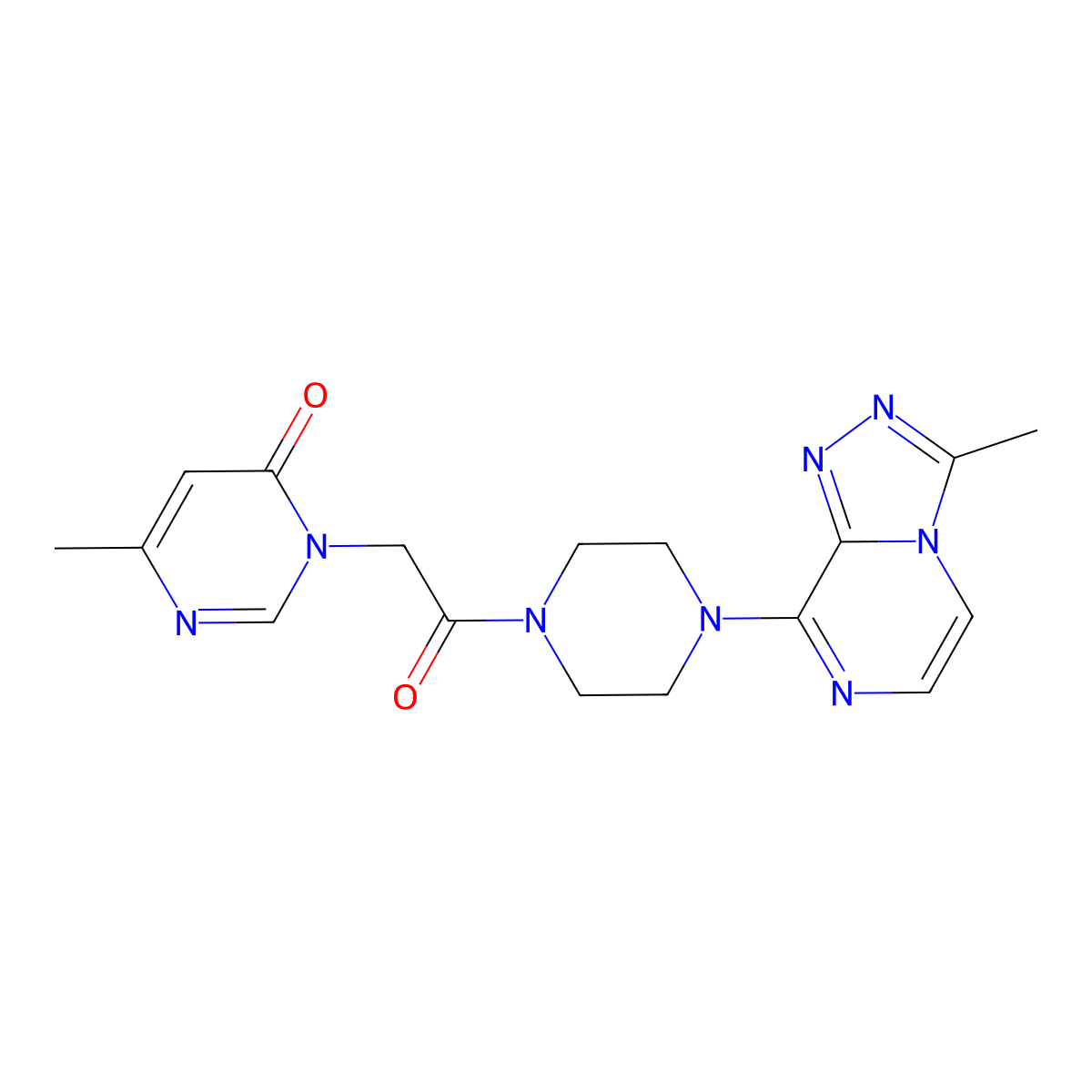 6-methyl-3-(2-(4-(3-methyl-[1,2,4]triazolo[4,3-a]pyrazin-8-yl)piperazin-1-yl)-2-oxoethyl)pyrimidin-4(3H)-one molecular structure, CAS 2034417-92-8