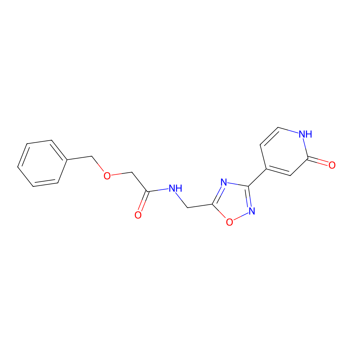 2-(benzyloxy)-N-((3-(2-oxo-1,2-dihydropyridin-4-yl)-1,2,4-oxadiazol-5-yl)methyl)acetamide molecular structure, CAS 2034418-15-8