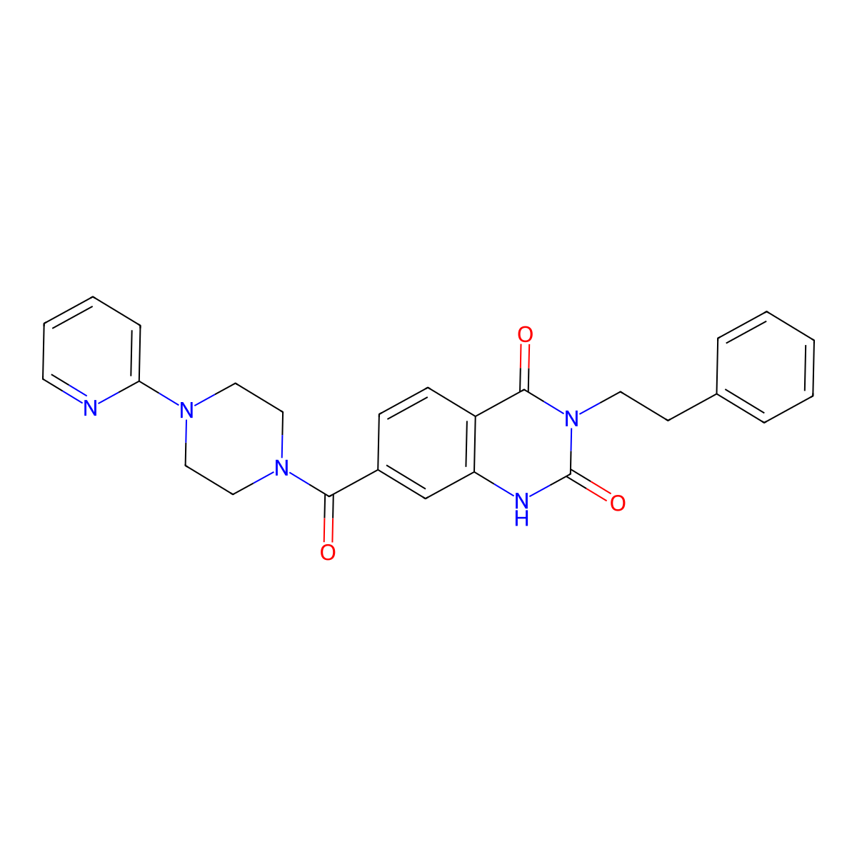 3-phenethyl-7-(4-(pyridin-2-yl)piperazine-1-carbonyl)quinazoline-2,4(1H,3H)-dione molecular structure, CAS 2034418-17-0