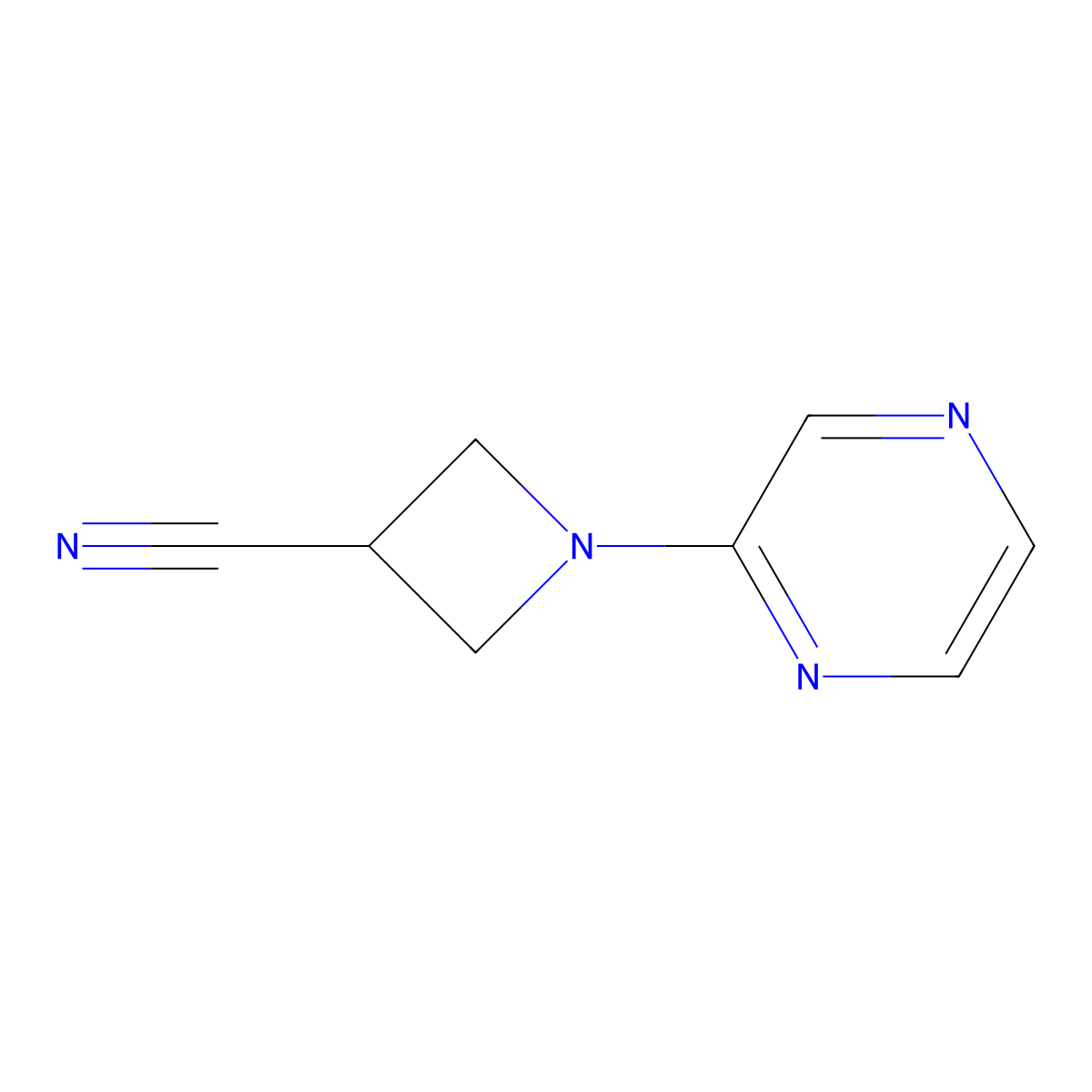 1-(Pyrazin-2-yl)azetidine-3-carbonitrile molecular structure, CAS 2034418-40-9
