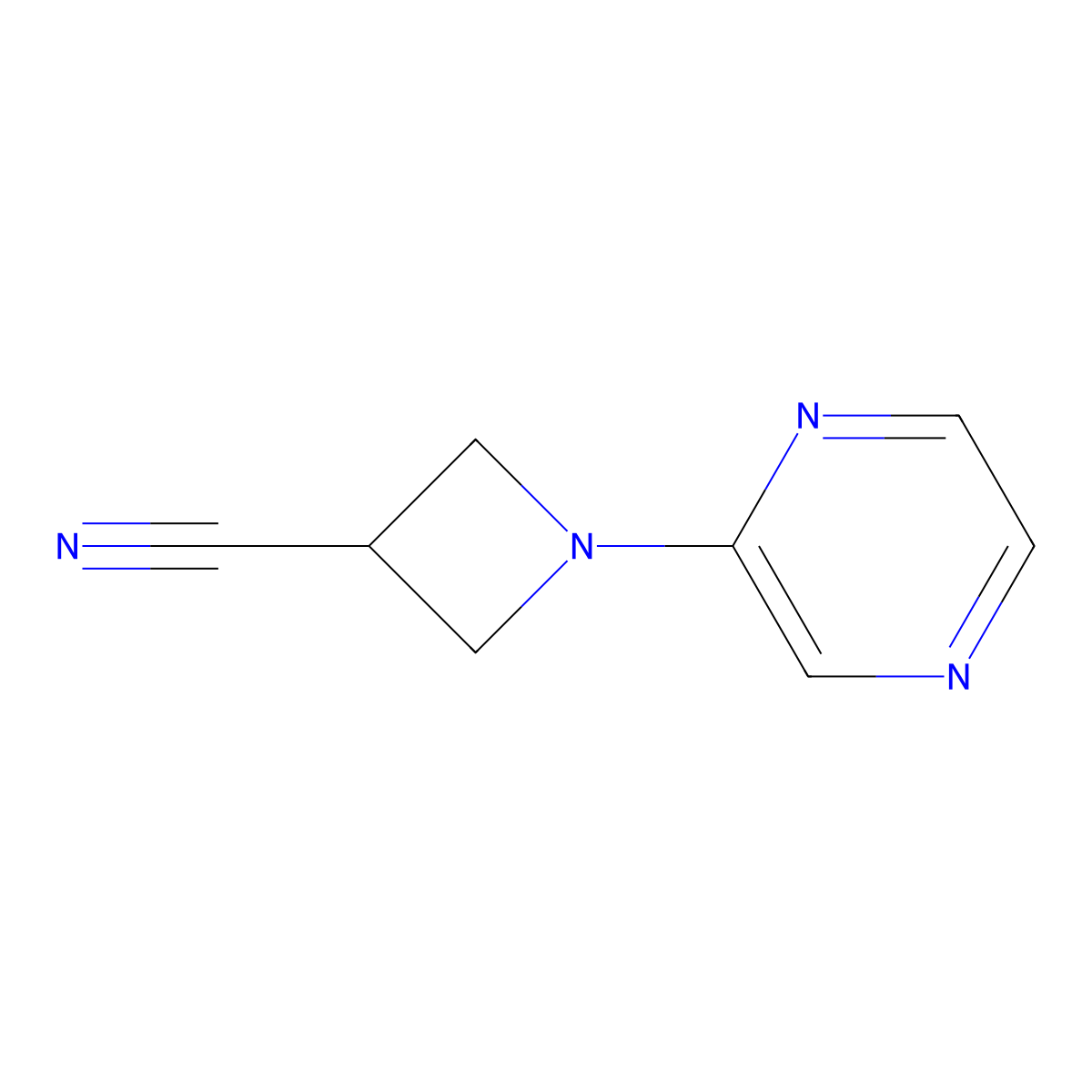1-(Pyrazin-2-yl)azetidine-3-carbonitrile molecular structure, CAS 2034418-40-9