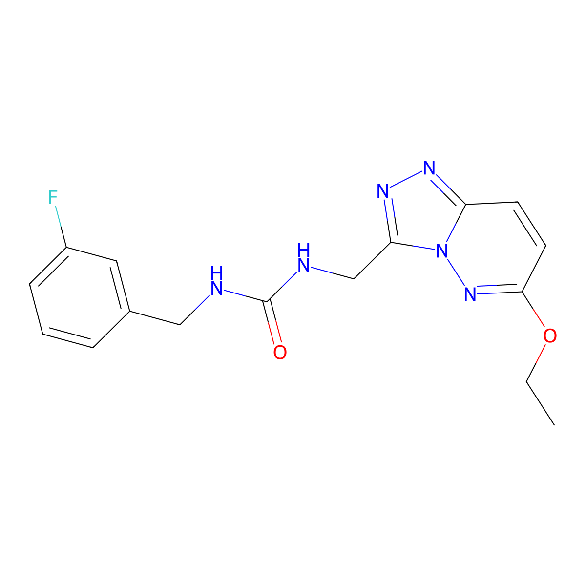 3-({6-Ethoxy-[1,2,4]triazolo[4,3-b]pyridazin-3-yl}methyl)-1-[(3-fluorophenyl)methyl]urea molecular structure, CAS 2034418-45-4