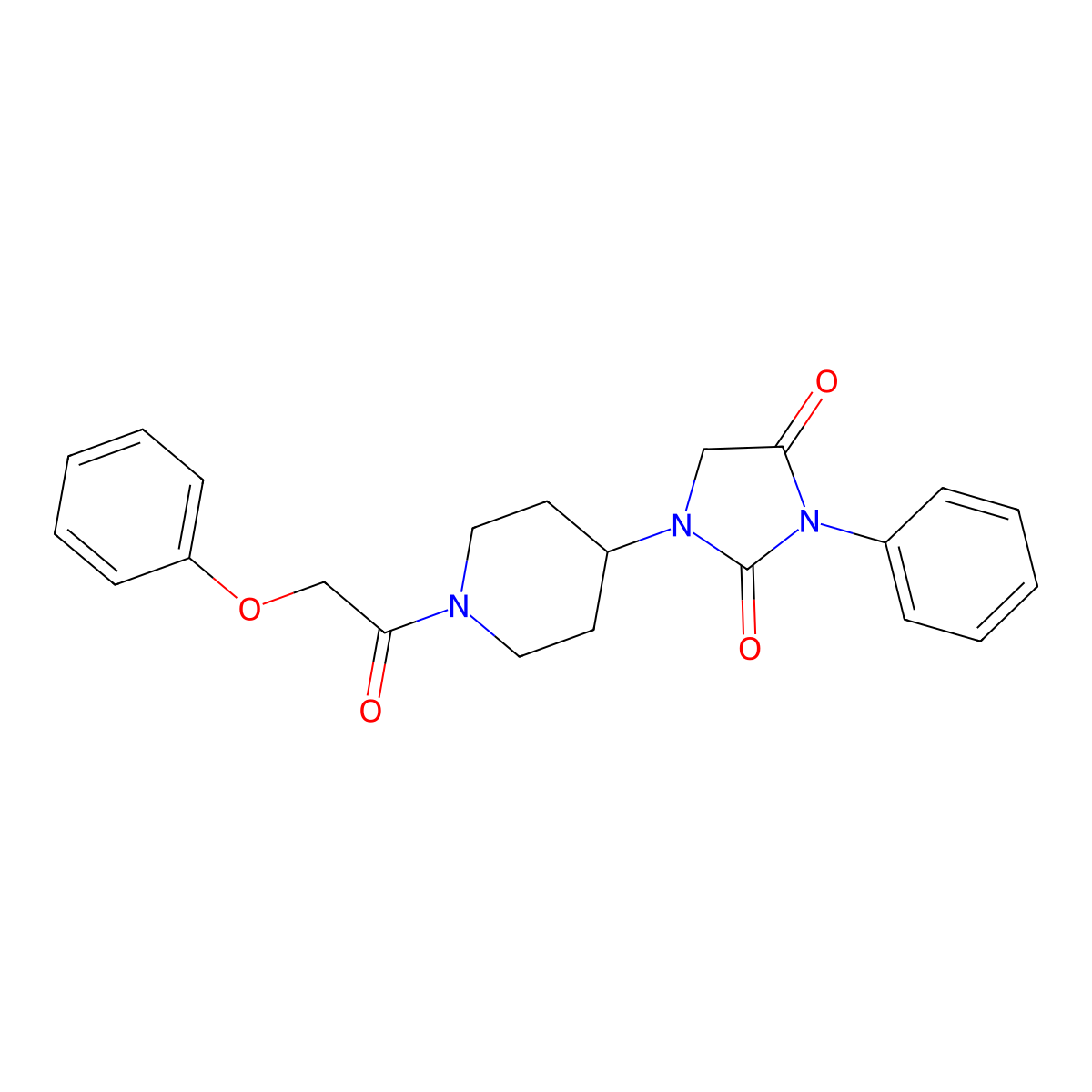 1-[1-(2-Phenoxyacetyl)piperidin-4-yl]-3-phenylimidazolidine-2,4-dione molecular structure, CAS 2034418-49-8