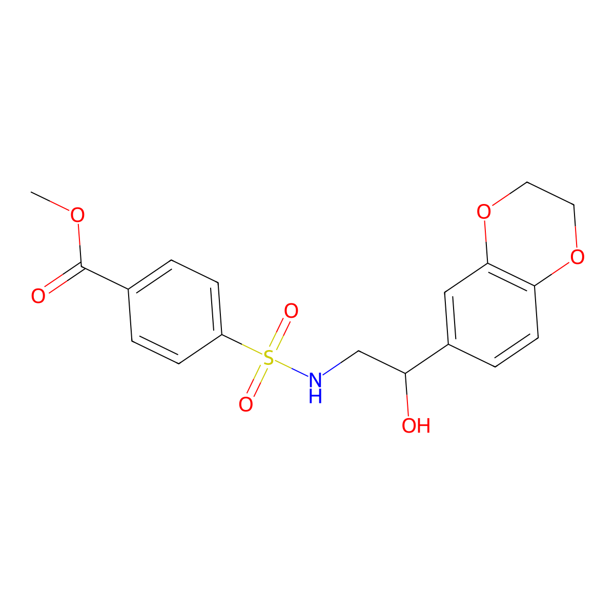 methyl 4-(N-(2-(2,3-dihydrobenzo[b][1,4]dioxin-6-yl)-2-hydroxyethyl)sulfamoyl)benzoate molecular structure, CAS 2034418-52-3