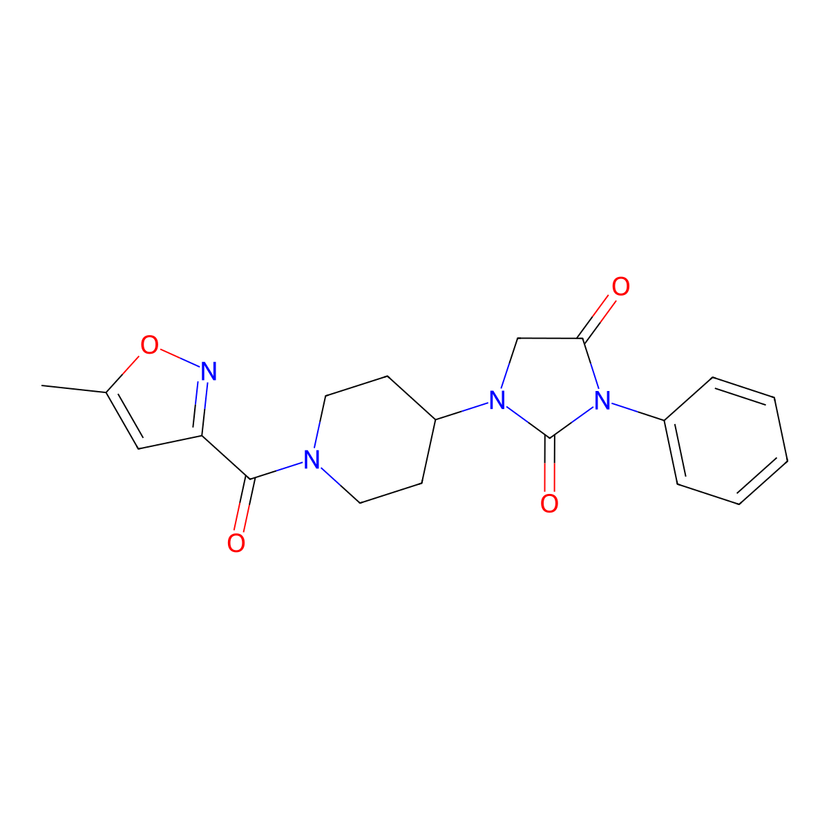 1-(1-(5-Methylisoxazole-3-carbonyl)piperidin-4-yl)-3-phenylimidazolidine-2,4-dione molecular structure, CAS 2034418-58-9