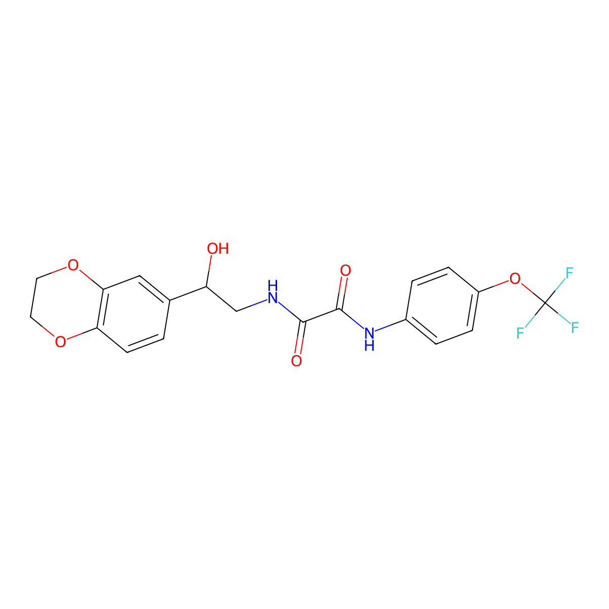 N1-(2-(2,3-dihydrobenzo[b][1,4]dioxin-6-yl)-2-hydroxyethyl)-N2-(4-(trifluoromethoxy)phenyl)oxalamide molecular structure, CAS 2034418-60-3