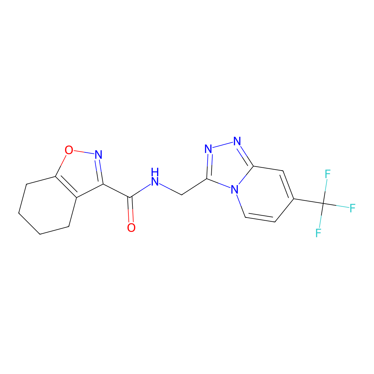 N-((7-(trifluoromethyl)-[1,2,4]triazolo[4,3-a]pyridin-3-yl)methyl)-4,5,6,7-tetrahydrobenzo[d]isoxazole-3-carboxamide molecular structure, CAS 2034418-67-0