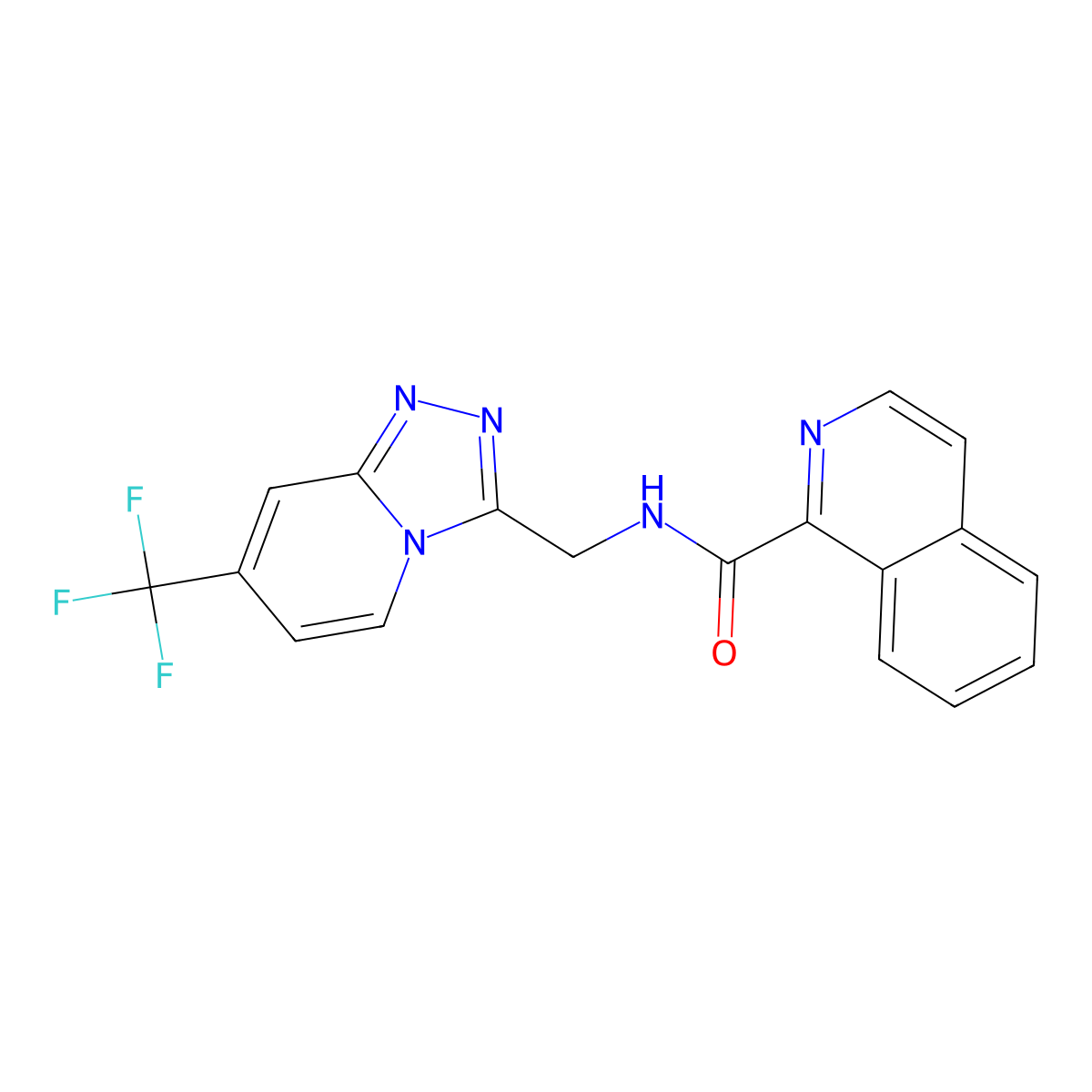 N-{[7-(trifluoromethyl)-[1,2,4]triazolo[4,3-a]pyridin-3-yl]methyl}isoquinoline-1-carboxamide molecular structure, CAS 2034418-68-1
