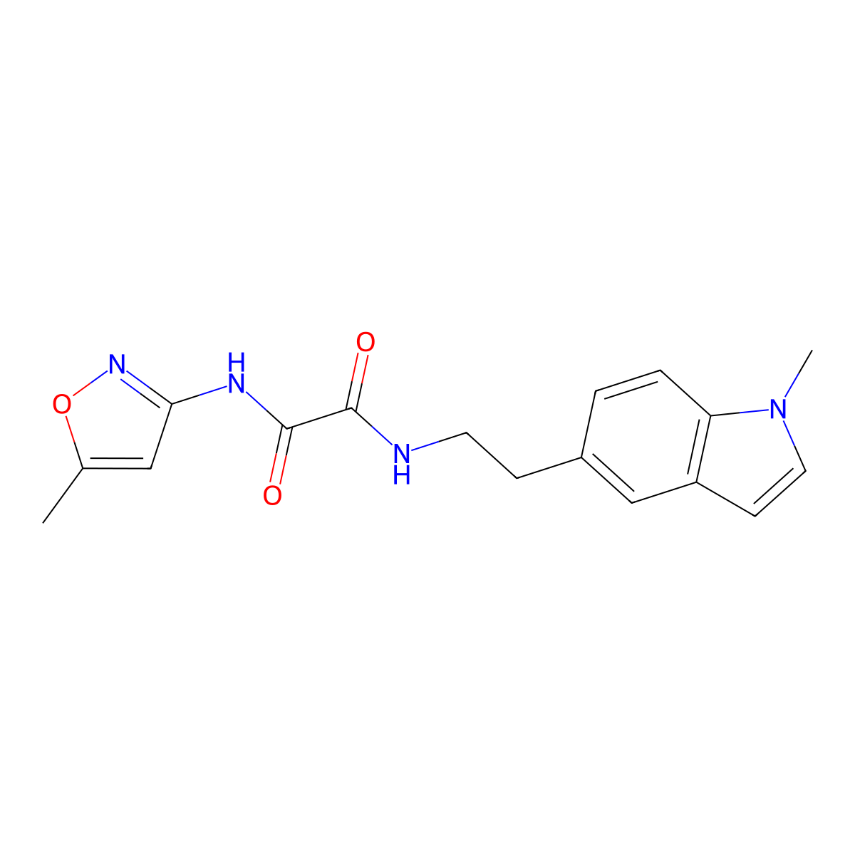 N1-(2-(1-methyl-1H-indol-5-yl)ethyl)-N2-(5-methylisoxazol-3-yl)oxalamide molecular structure, CAS 2034418-78-3
