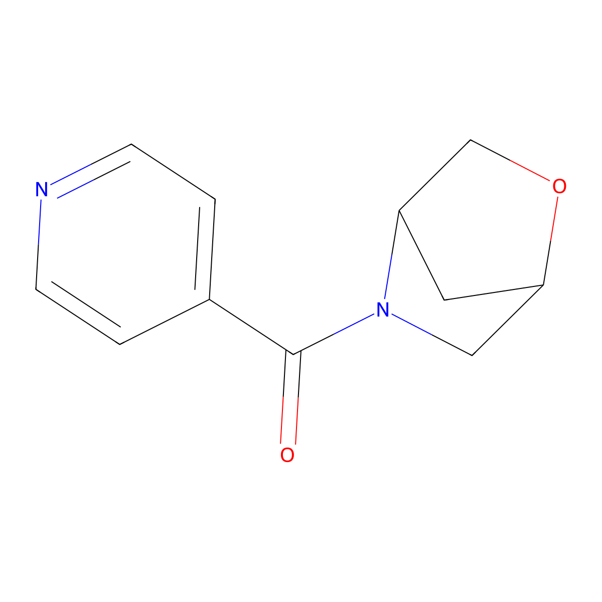 2-Oxa-5-azabicyclo[2.2.1]heptan-5-yl(pyridin-4-yl)methanone molecular structure, CAS 2034418-82-9