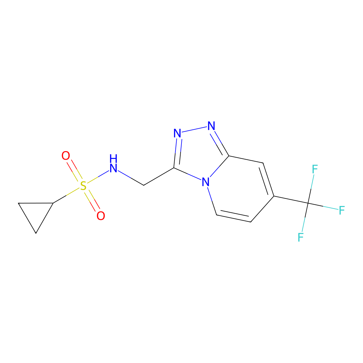 N-{[7-(trifluoromethyl)-[1,2,4]triazolo[4,3-a]pyridin-3-yl]methyl}cyclopropanesulfonamide molecular structure, CAS 2034418-85-2