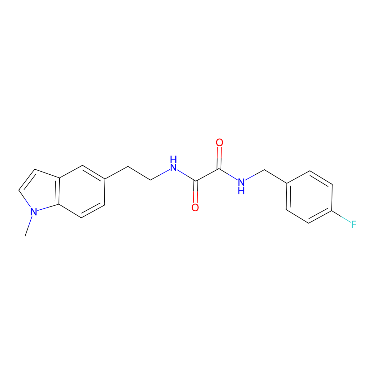 N1-(4-fluorobenzyl)-N2-(2-(1-methyl-1H-indol-5-yl)ethyl)oxalamide molecular structure, CAS 2034418-95-4