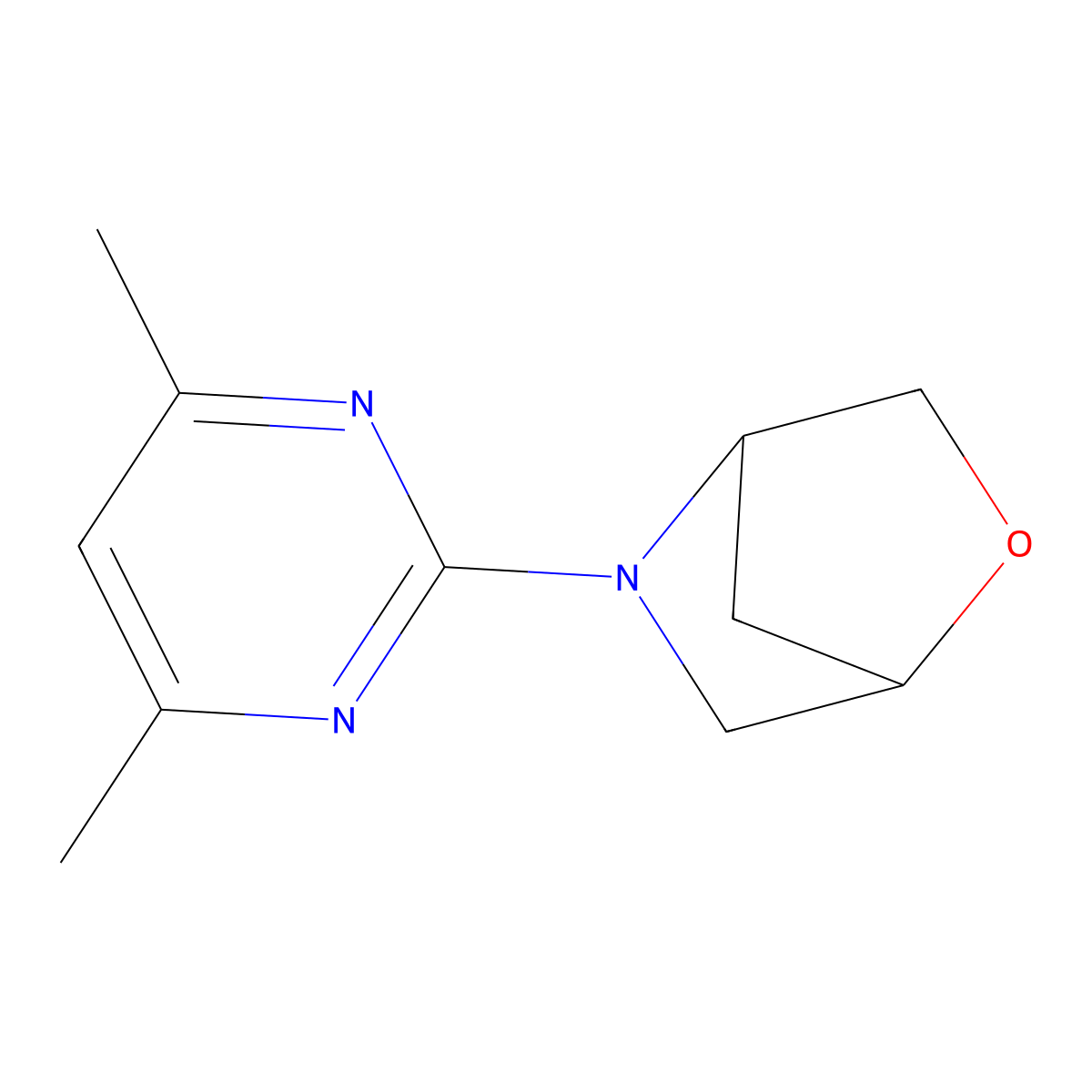 5-(4,6-Dimethylpyrimidin-2-yl)-2-oxa-5-azabicyclo[2.2.1]heptane molecular structure, CAS 2034418-98-7