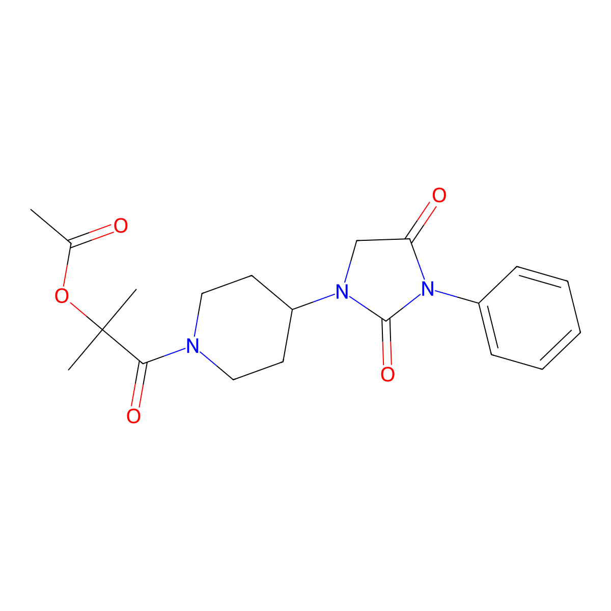 1-(4-(2,4-Dioxo-3-phenylimidazolidin-1-yl)piperidin-1-yl)-2-methyl-1-oxopropan-2-yl acetate molecular structure, CAS 2034418-99-8