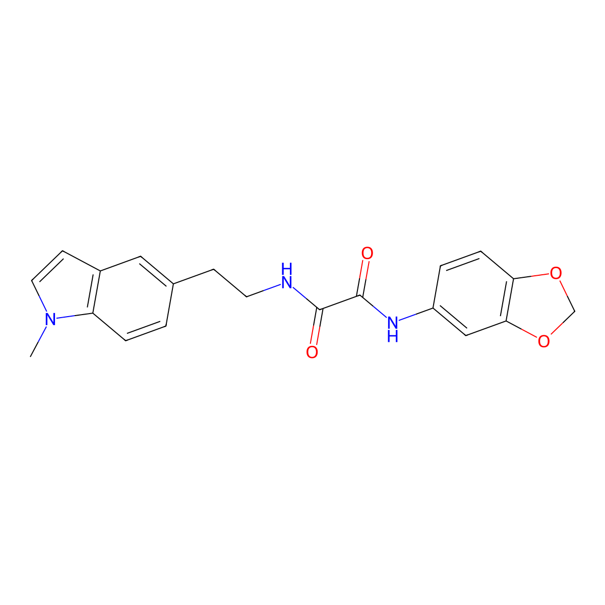 N1-(benzo[d][1,3]dioxol-5-yl)-N2-(2-(1-methyl-1H-indol-5-yl)ethyl)oxalamide molecular structure, CAS 2034419-00-4
