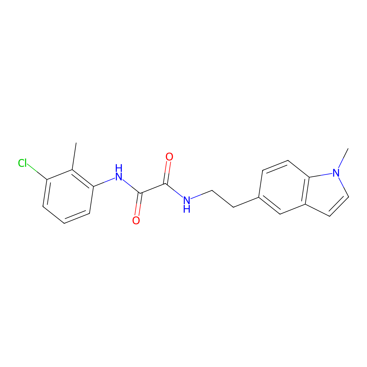 N1-(3-chloro-2-methylphenyl)-N2-(2-(1-methyl-1H-indol-5-yl)ethyl)oxalamide molecular structure, CAS 2034419-04-8