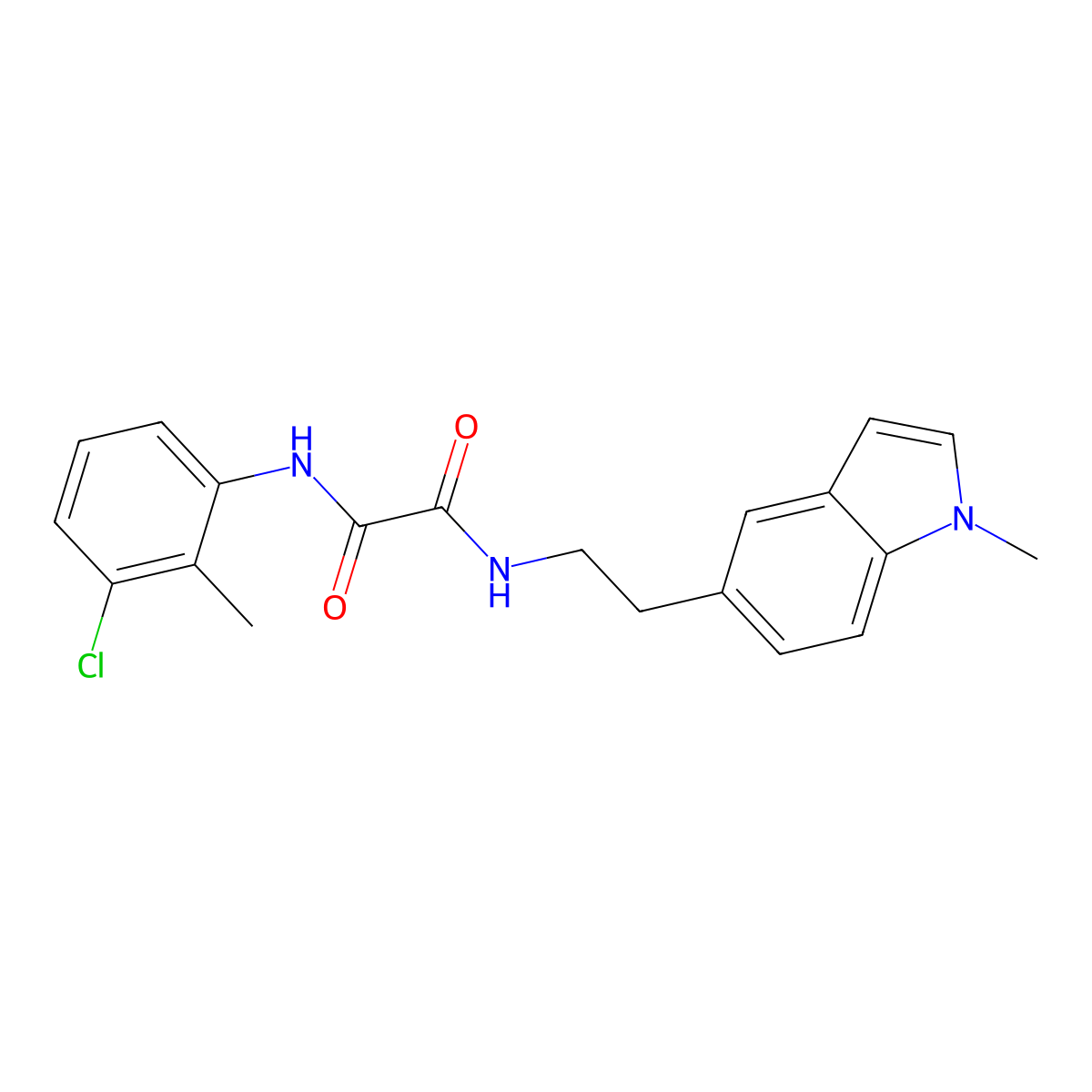 N1-(3-chloro-2-methylphenyl)-N2-(2-(1-methyl-1H-indol-5-yl)ethyl)oxalamide molecular structure, CAS 2034419-04-8