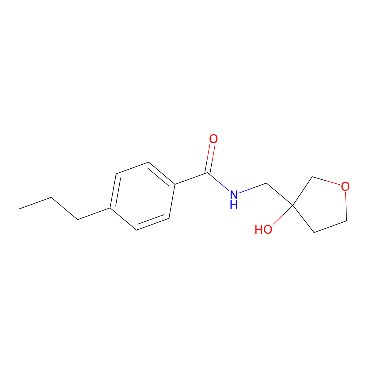 N-[(3-hydroxyoxolan-3-yl)methyl]-4-propylbenzamide molecular structure, CAS 2034419-11-7