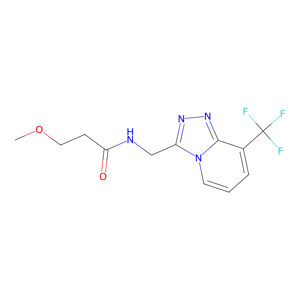 3-methoxy-N-{[8-(trifluoromethyl)-[1,2,4]triazolo[4,3-a]pyridin-3-yl]methyl}propanamide molecular structure, CAS 2034419-16-2