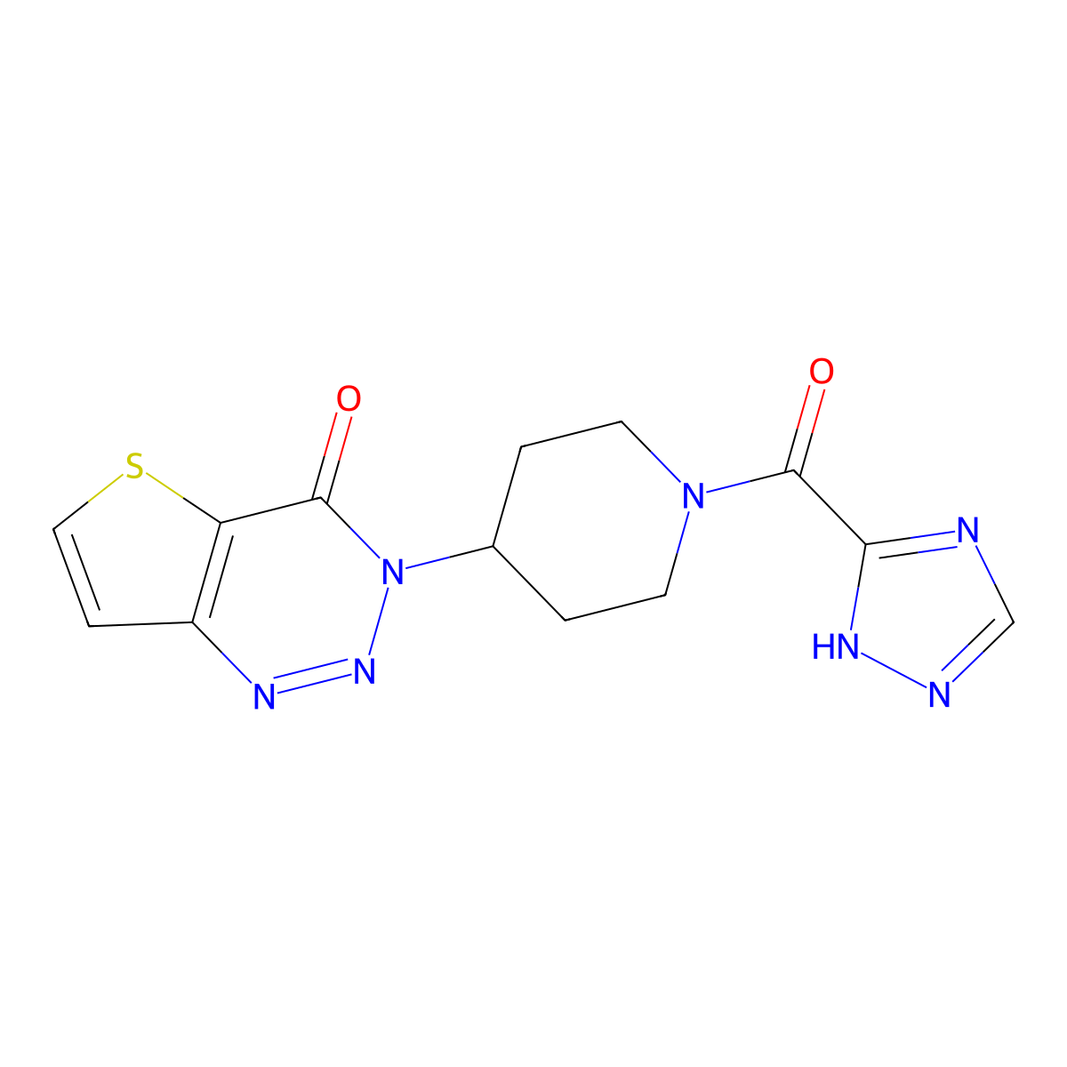 3-(1-(1H-1,2,4-triazole-5-carbonyl)piperidin-4-yl)thieno[3,2-d][1,2,3]triazin-4(3H)-one molecular structure, CAS 2034419-18-4