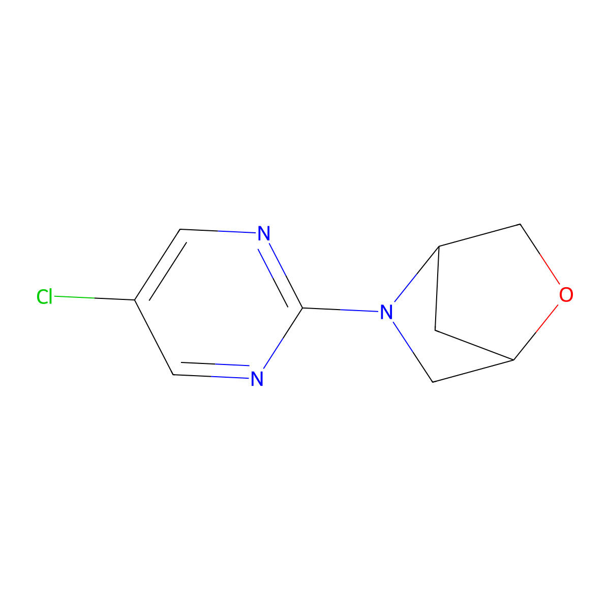 5-(5-Chloropyrimidin-2-yl)-2-oxa-5-azabicyclo[2.2.1]heptane molecular structure, CAS 2034419-23-1