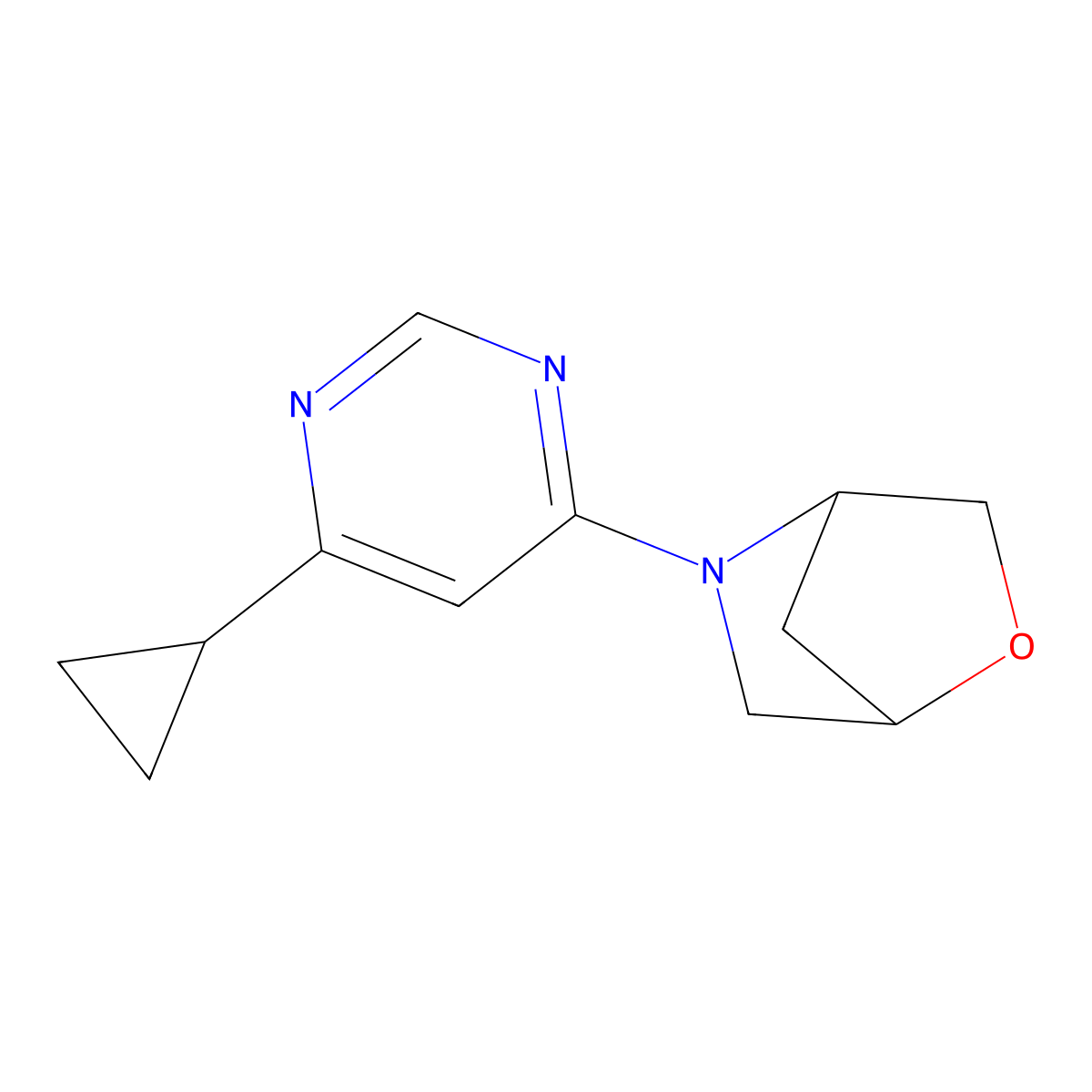 5-(6-Cyclopropylpyrimidin-4-yl)-2-oxa-5-azabicyclo[2.2.1]heptane molecular structure, CAS 2034419-31-1