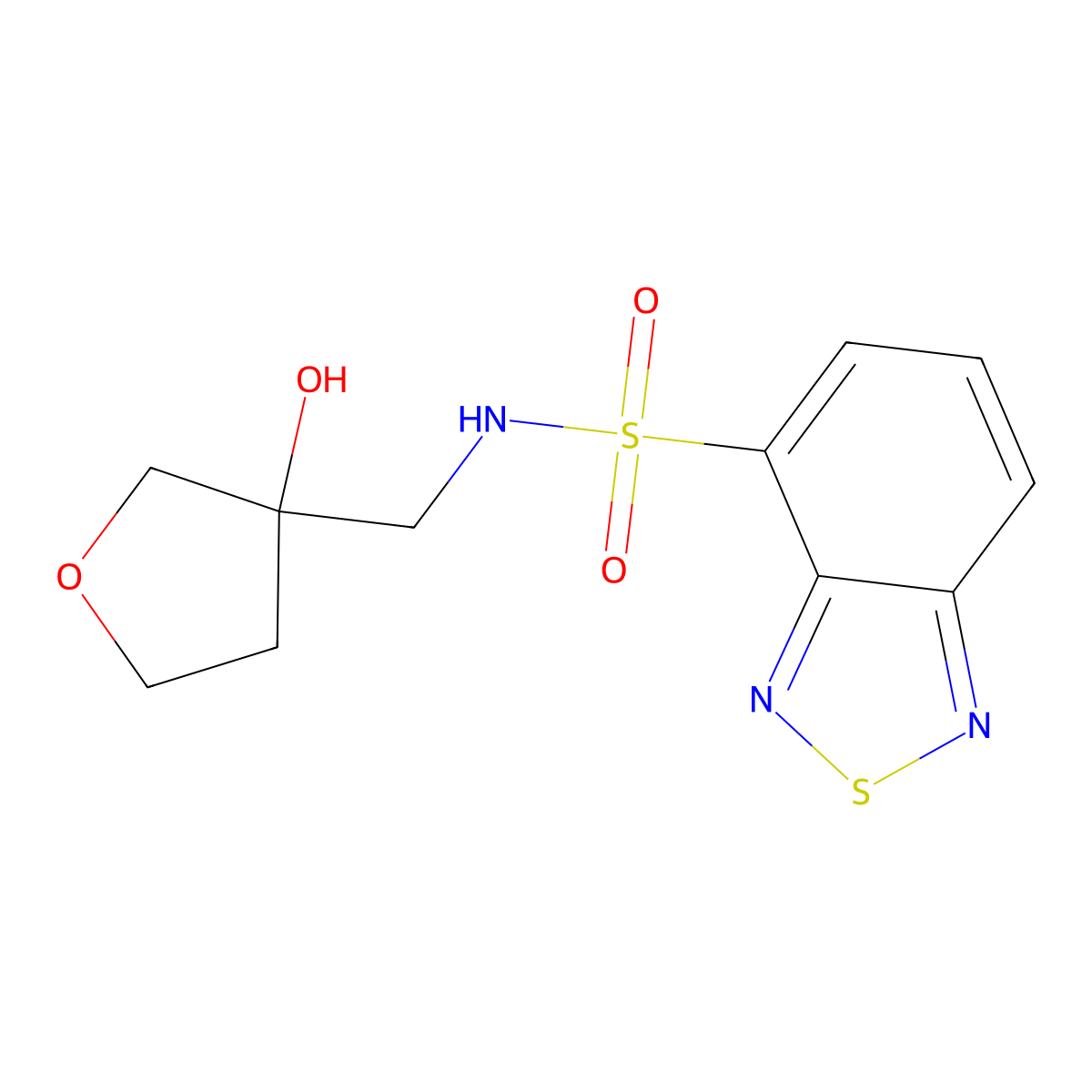 N-[(3-hydroxyoxolan-3-yl)methyl]-2,1,3-benzothiadiazole-4-sulfonamide molecular structure, CAS 2034419-32-2