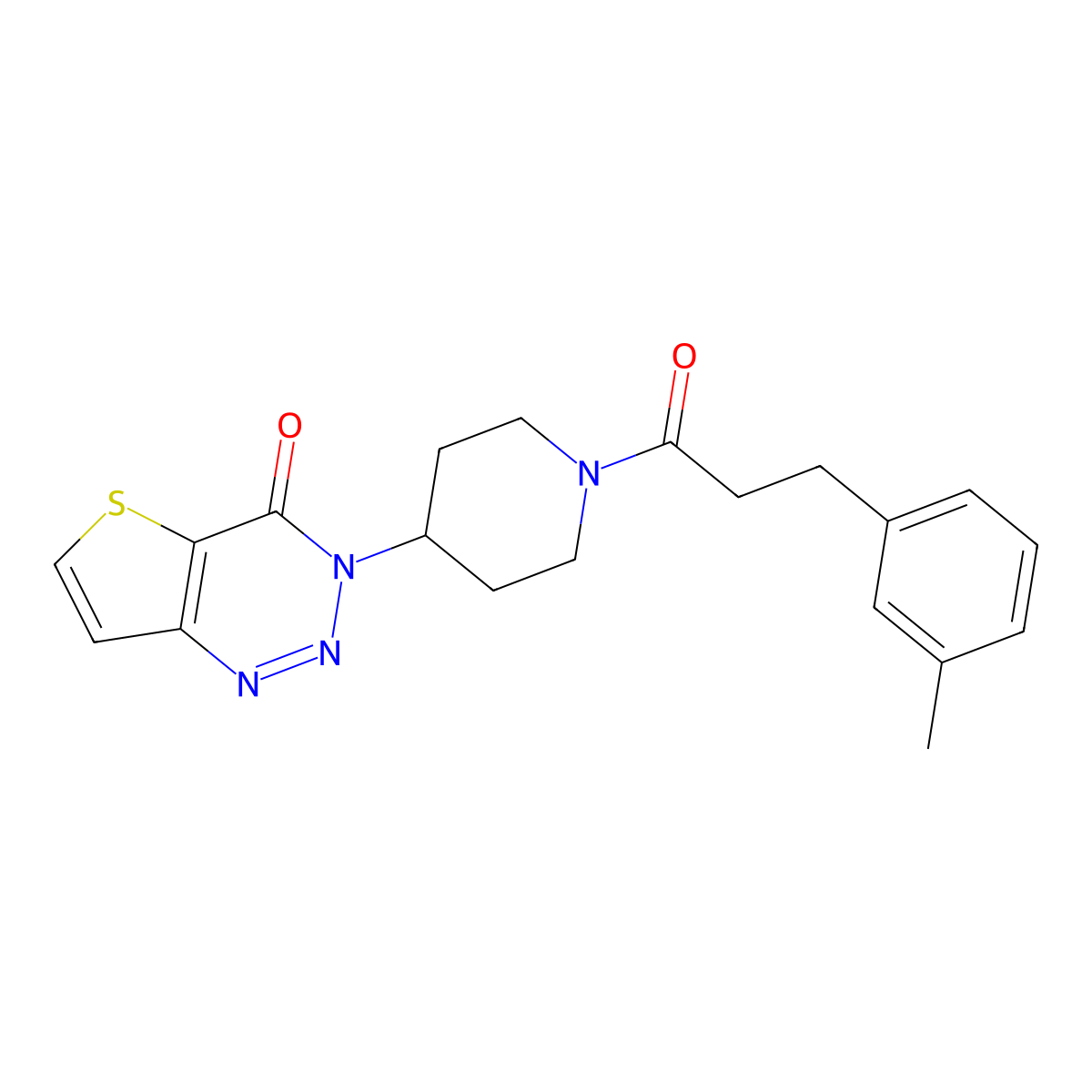 3-(1-(3-(m-tolyl)propanoyl)piperidin-4-yl)thieno[3,2-d][1,2,3]triazin-4(3H)-one molecular structure, CAS 2034419-34-4