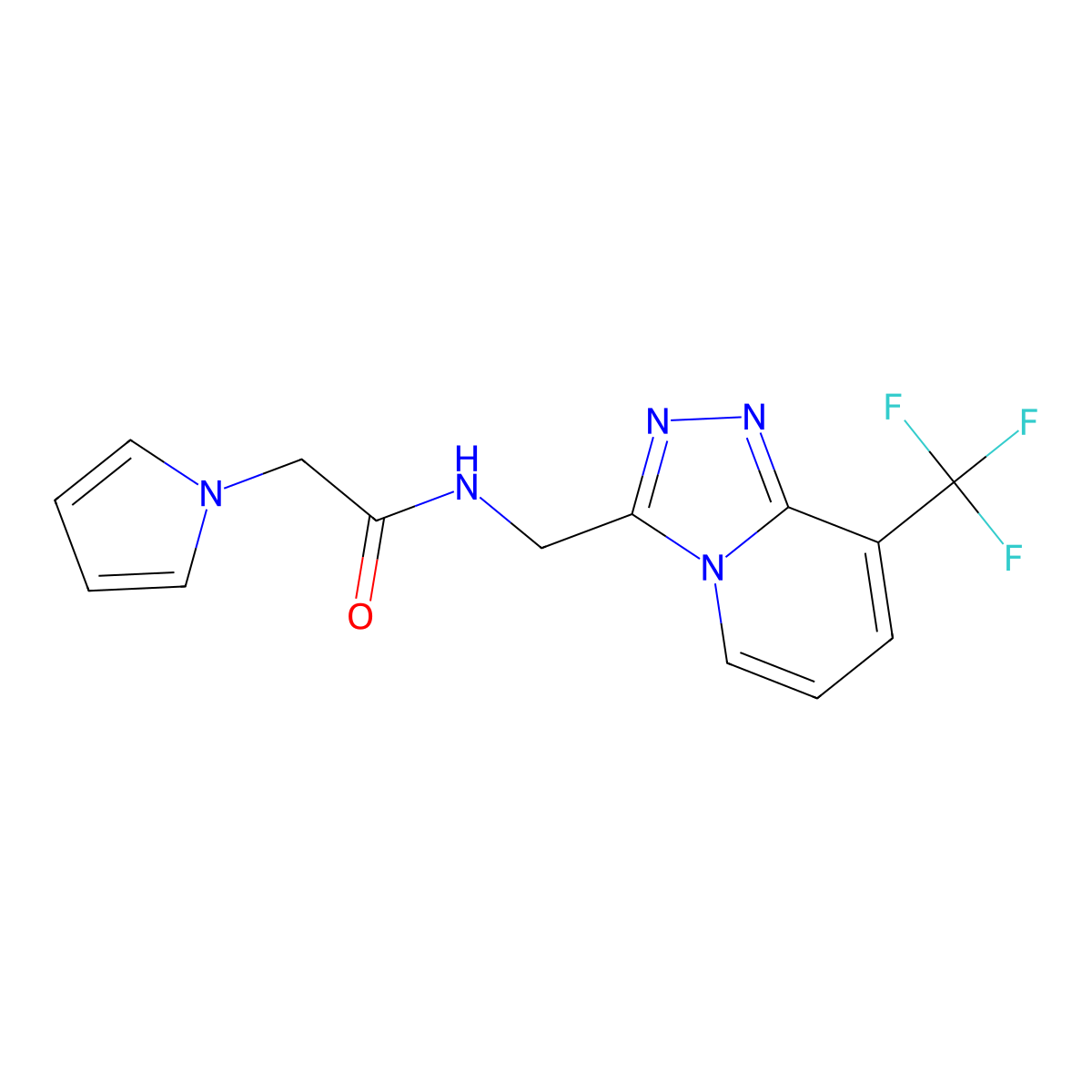 2-(1H-pyrrol-1-yl)-N-((8-(trifluoromethyl)-[1,2,4]triazolo[4,3-a]pyridin-3-yl)methyl)acetamide molecular structure, CAS 2034419-38-8