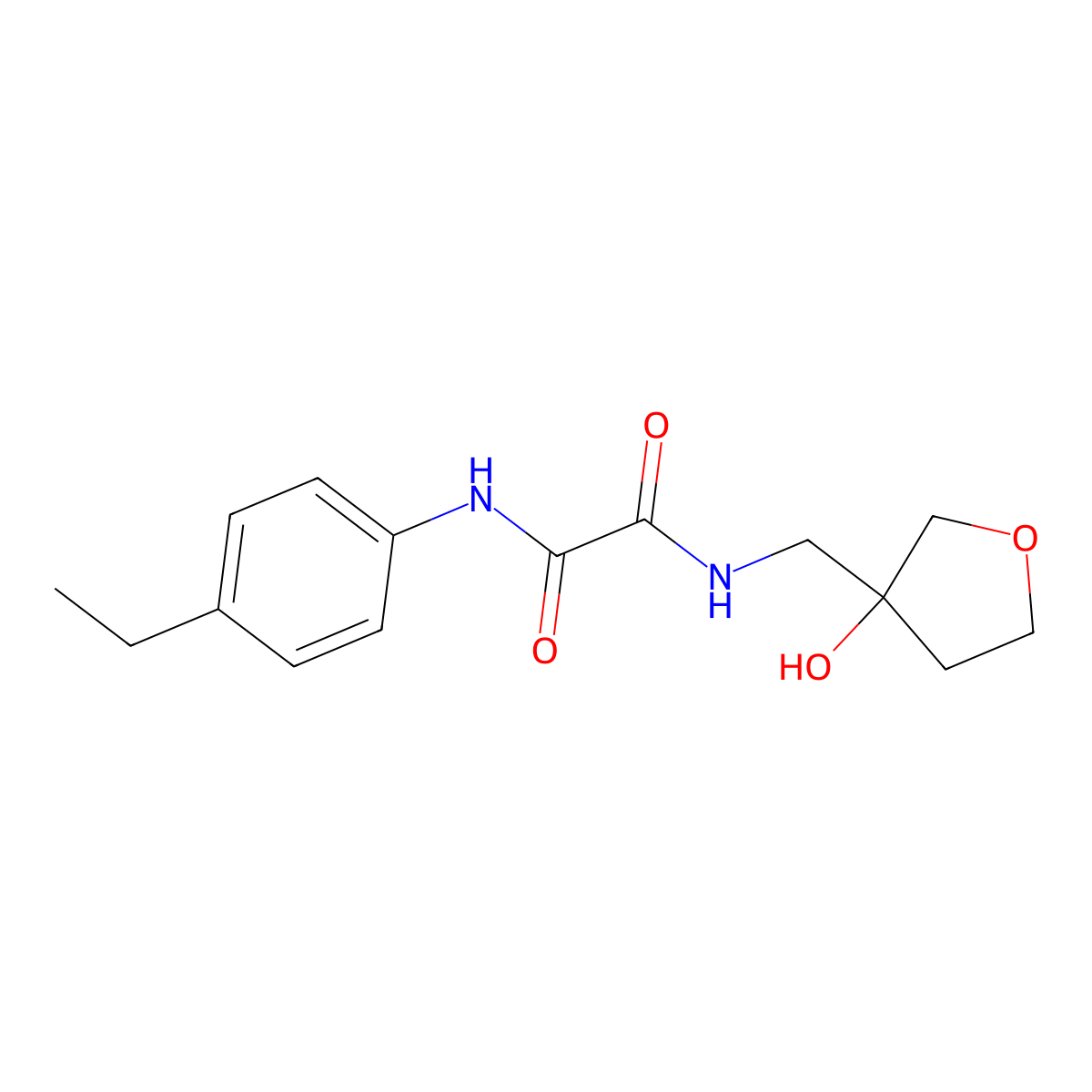 N1-(4-ethylphenyl)-N2-((3-hydroxytetrahydrofuran-3-yl)methyl)oxalamide molecular structure, CAS 2034419-47-9