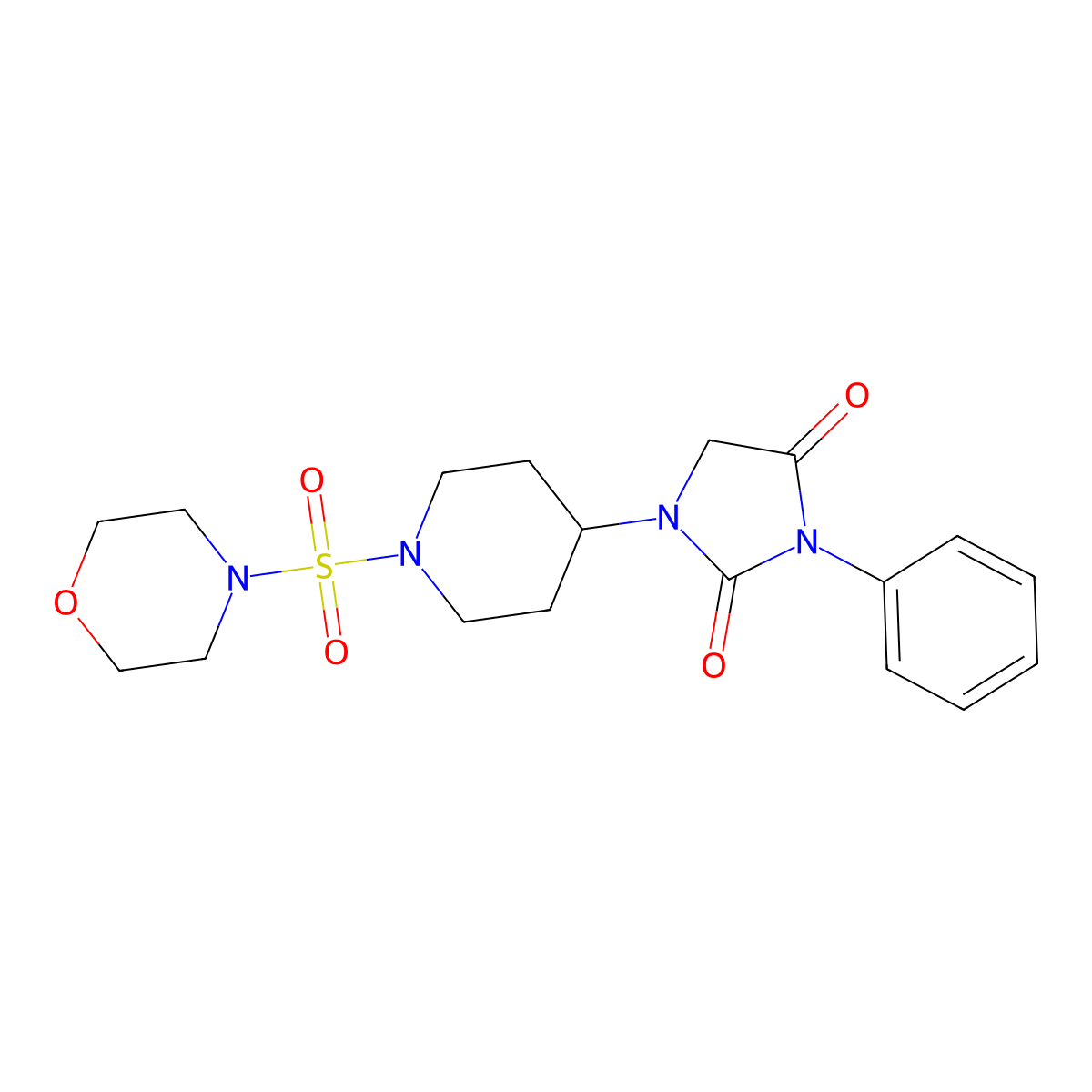1-(1-(Morpholinosulfonyl)piperidin-4-yl)-3-phenylimidazolidine-2,4-dione molecular structure, CAS 2034419-69-5